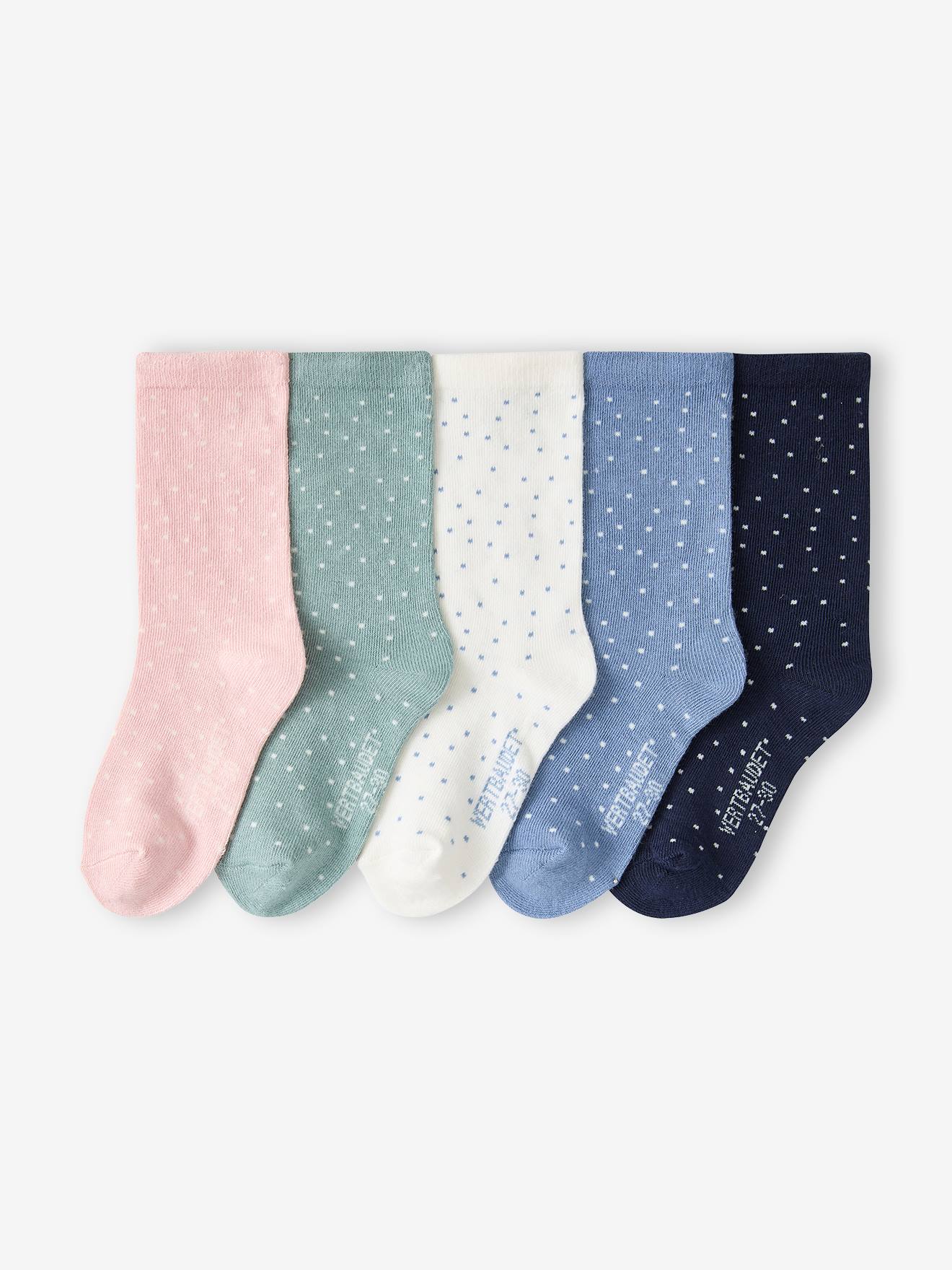 5er-Pack Kinder Socken mit Tupfen BASIC pudrig