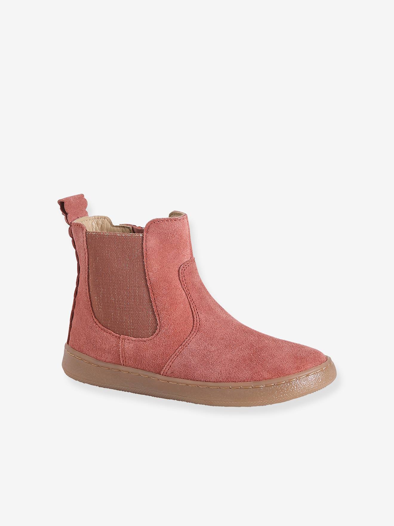 Mädchen Leder-Boots mit Reißverschluss