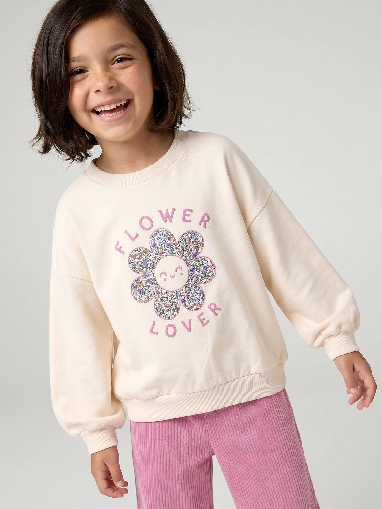 Set Sweatshirt & Samt-Hose Mädchen