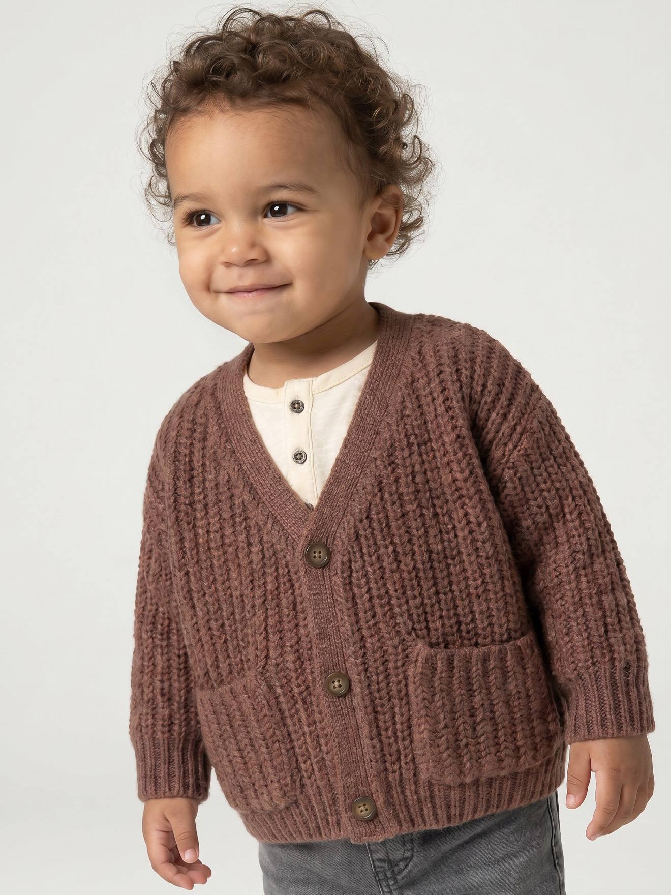 Baby Strickjacke mit V-Ausschnitt