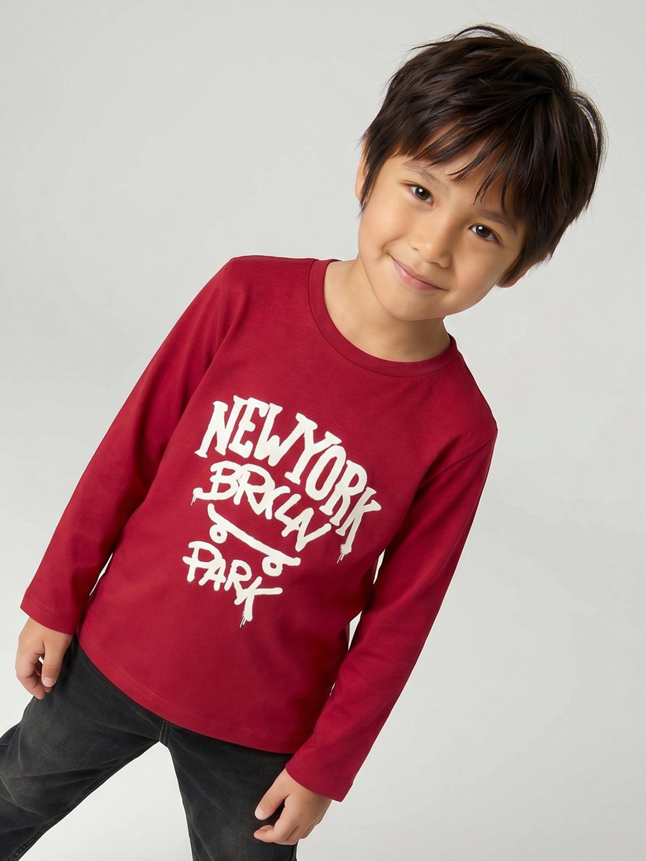 Langarmshirt mit Print Jungen