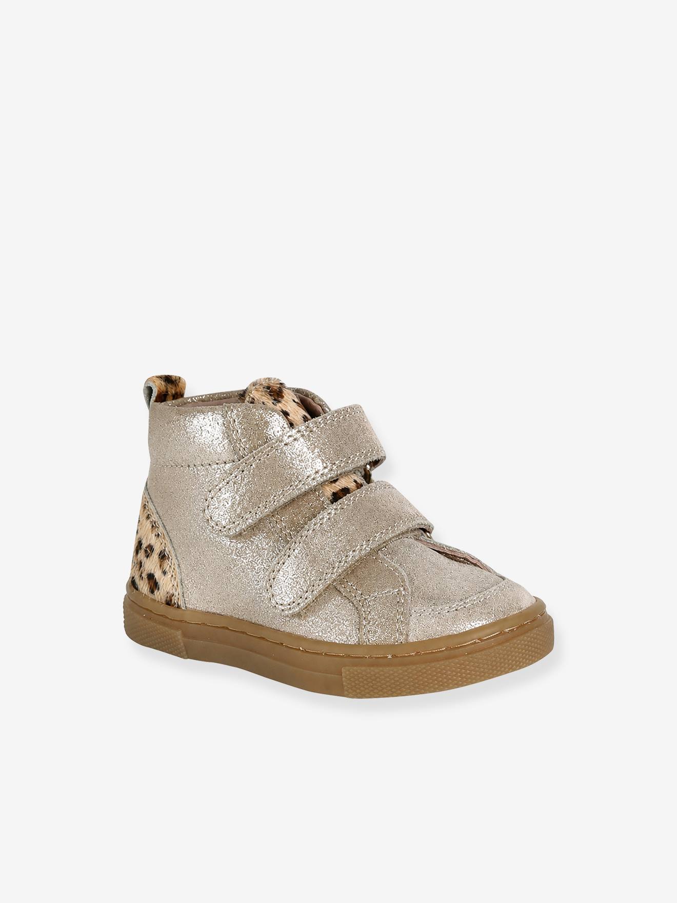 Hohe Baby Klett-Sneakers aus Leder leo