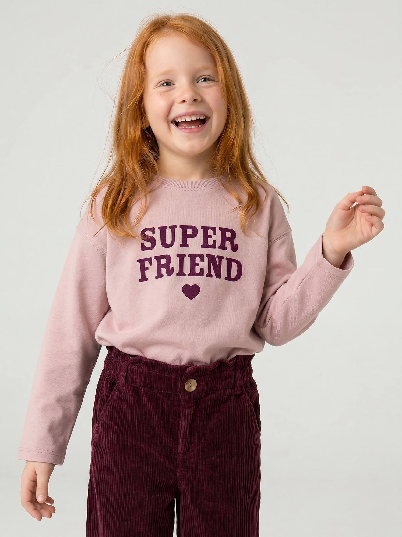 Langarmshirt mit Flockprint Mädchen