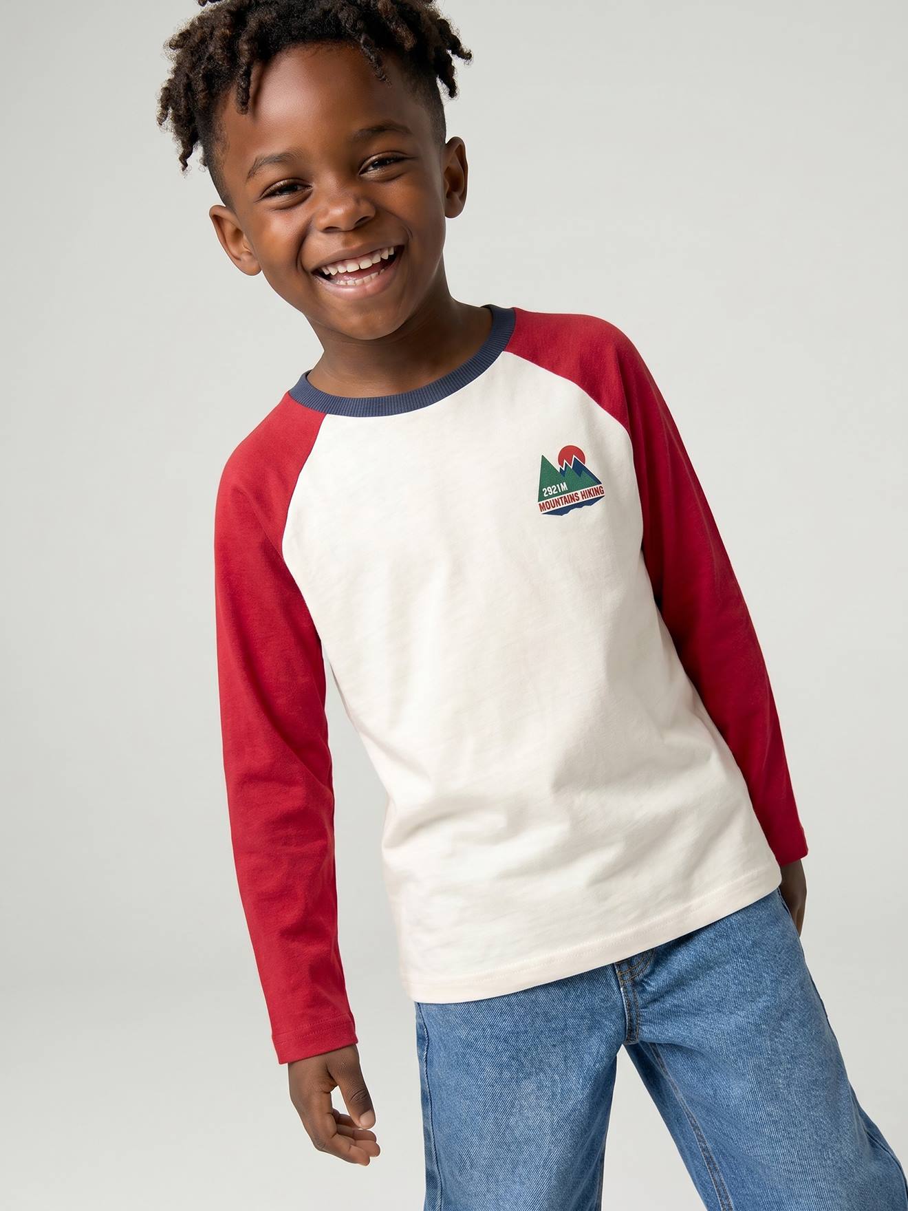 Langarmshirt Jungen Colorblock