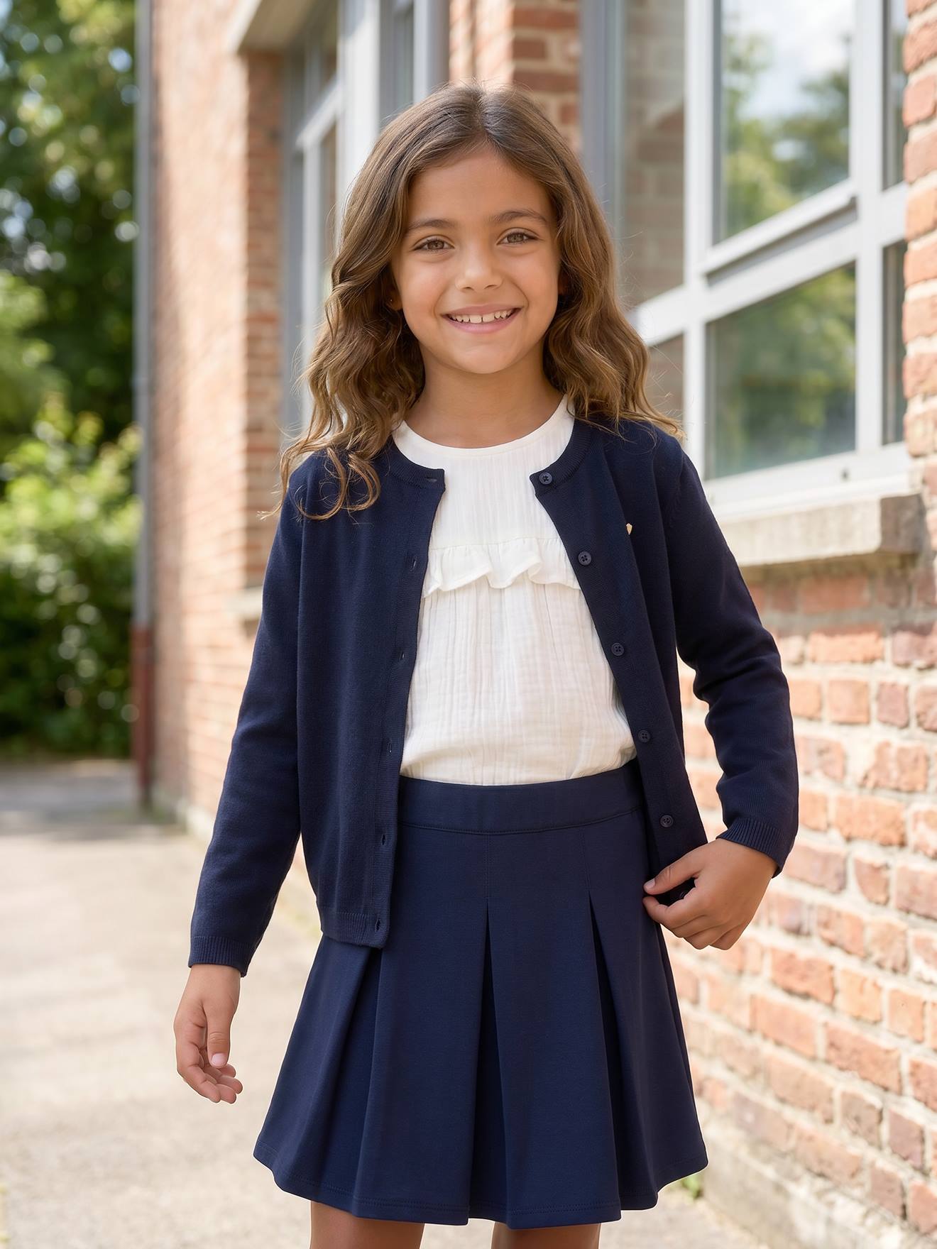 Mädchen Strickjacke mit Glitzerherz BASIC