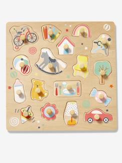 Spielzeug-Baby-Tasten & Greifen-Steckpuzzle Happy, Holz FSC®