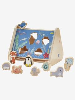 Spielzeug-Baby-Tasten & Greifen-Baby Steckkasten „Tierwelten“, Holz FSC