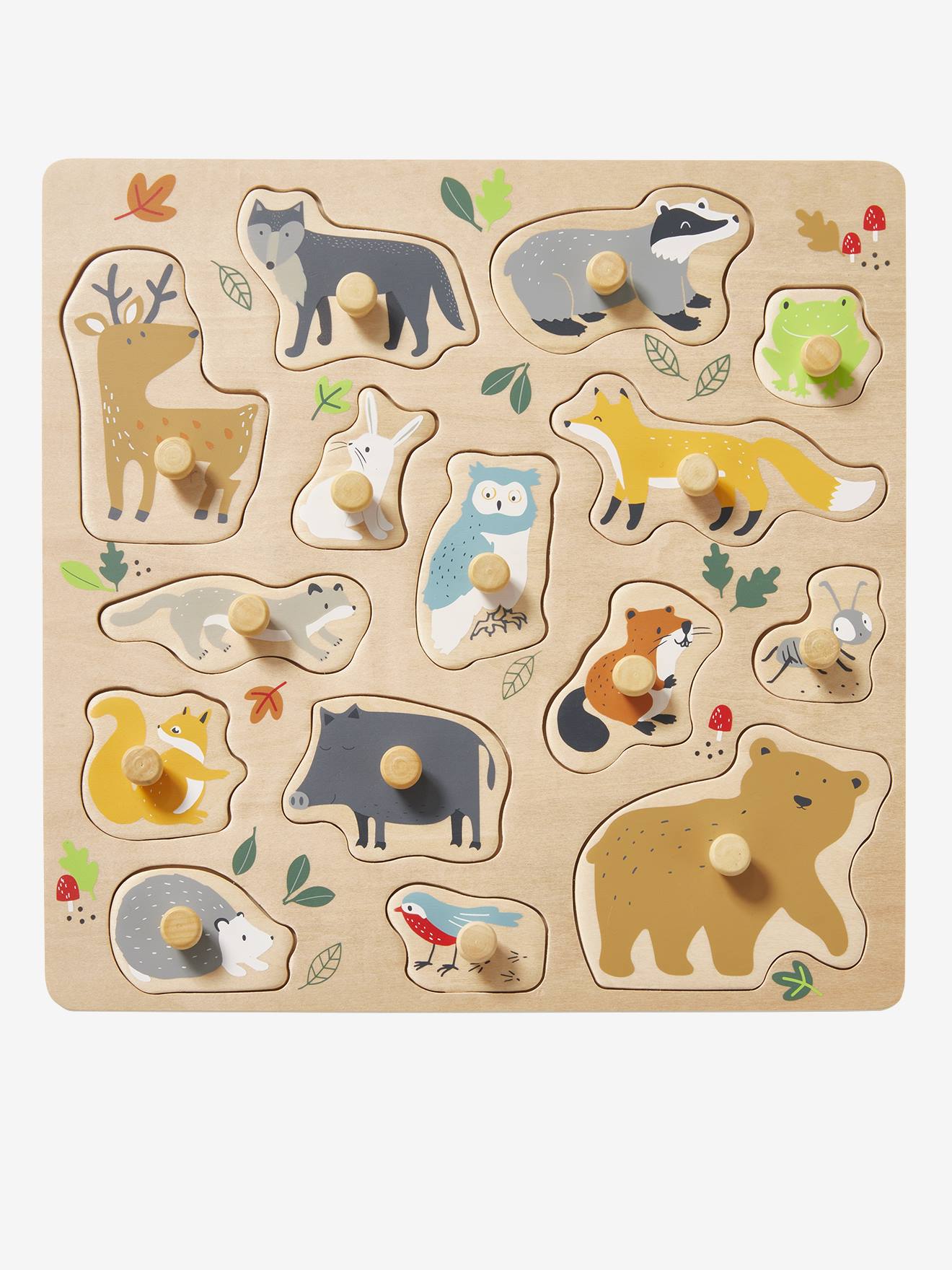 Vertbaudet Baby Steckpuzzle Tiere Fsc® Mehrfarbig Einheitsgröße