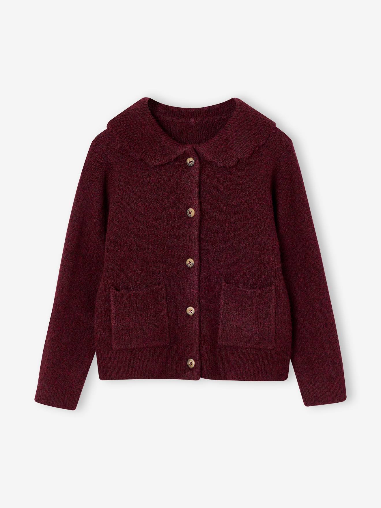 Strickjacke mit Bubikragen Mädchen