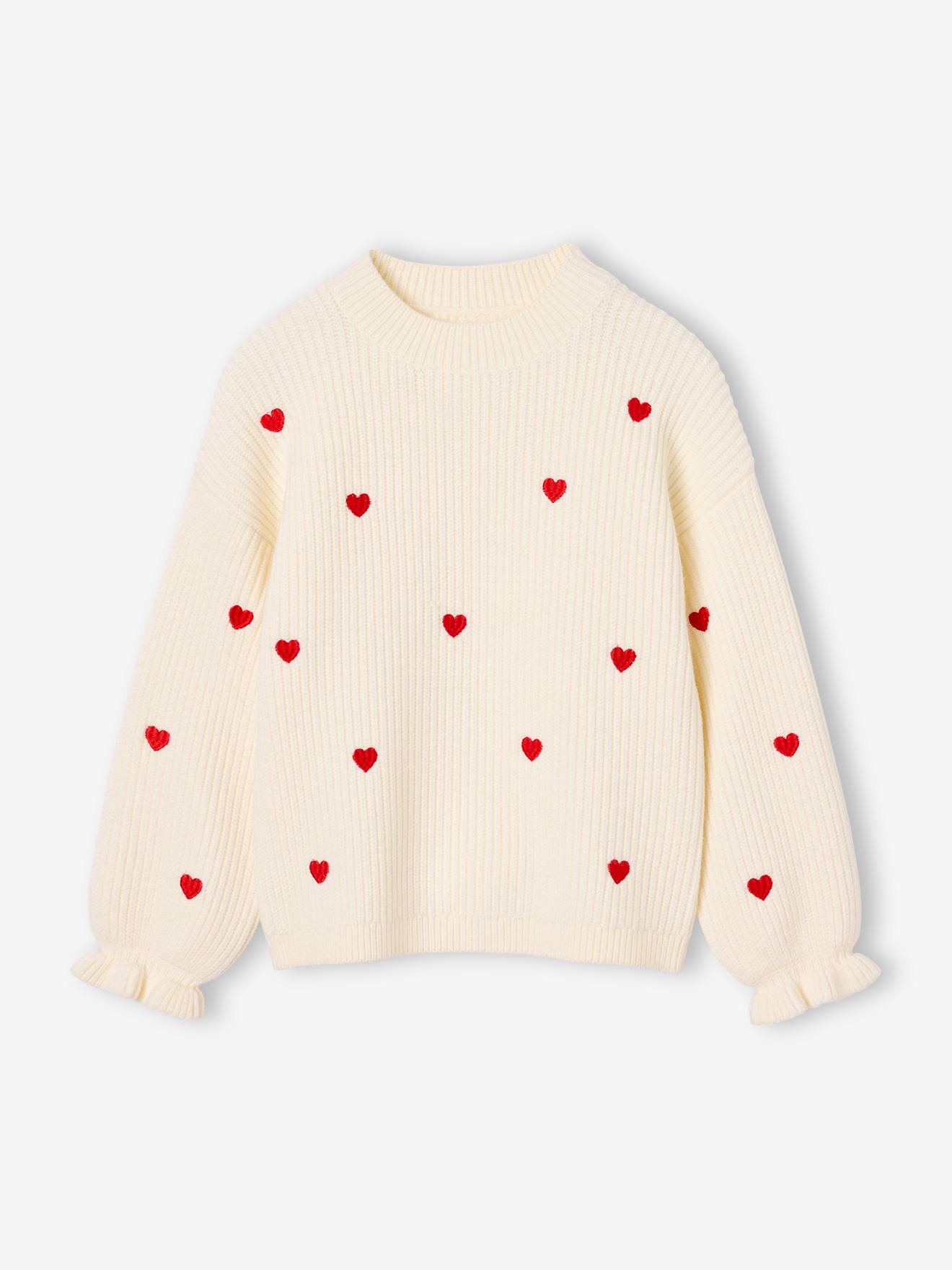 Pullover mit Stickerei und Volantabschlüssen Mädchen