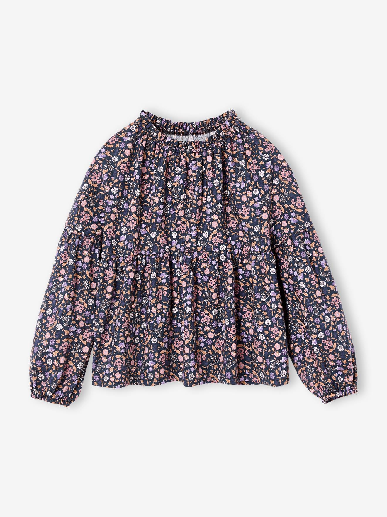 Bluse mit gesmokten Ausschnitt Mädchen