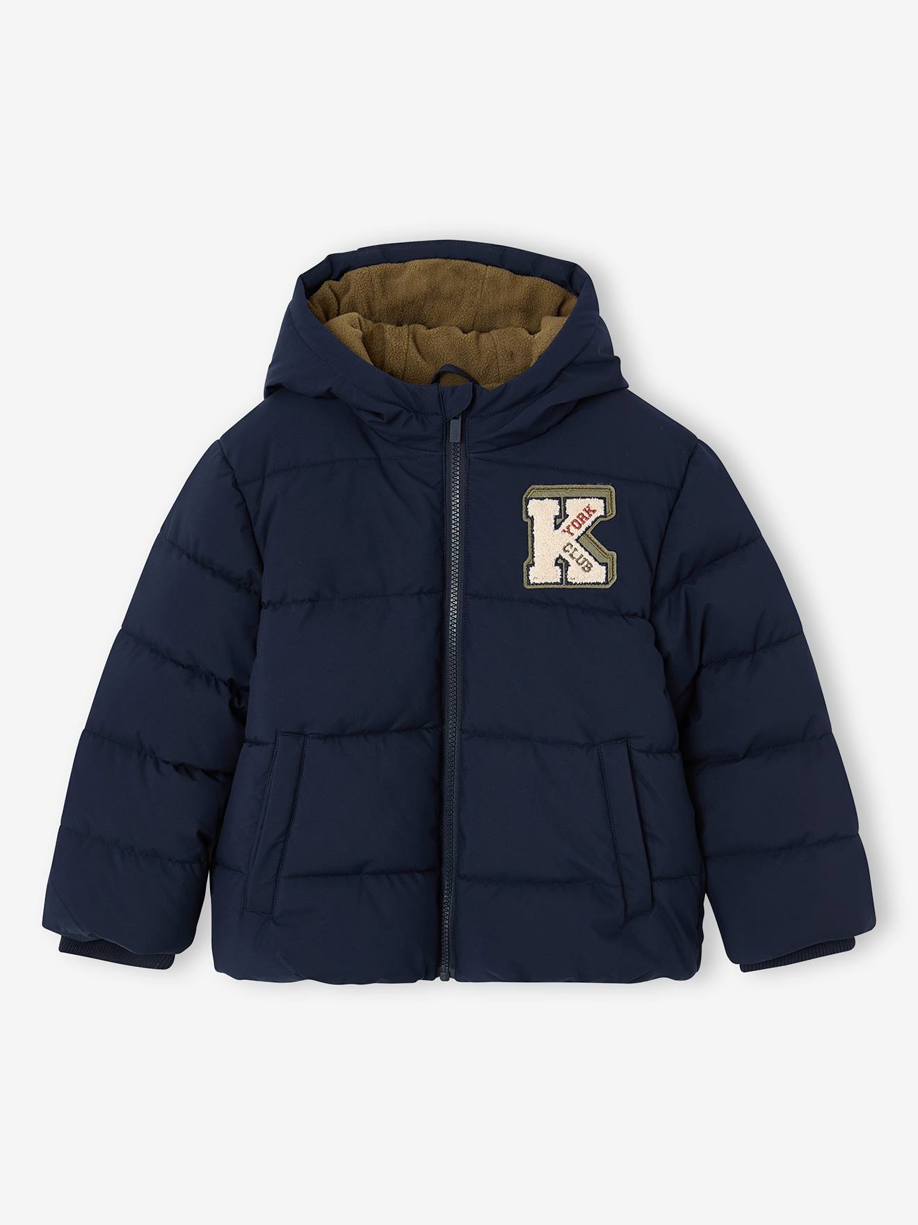 Jungen Steppjacke mit Kapuze und Fleecefutter