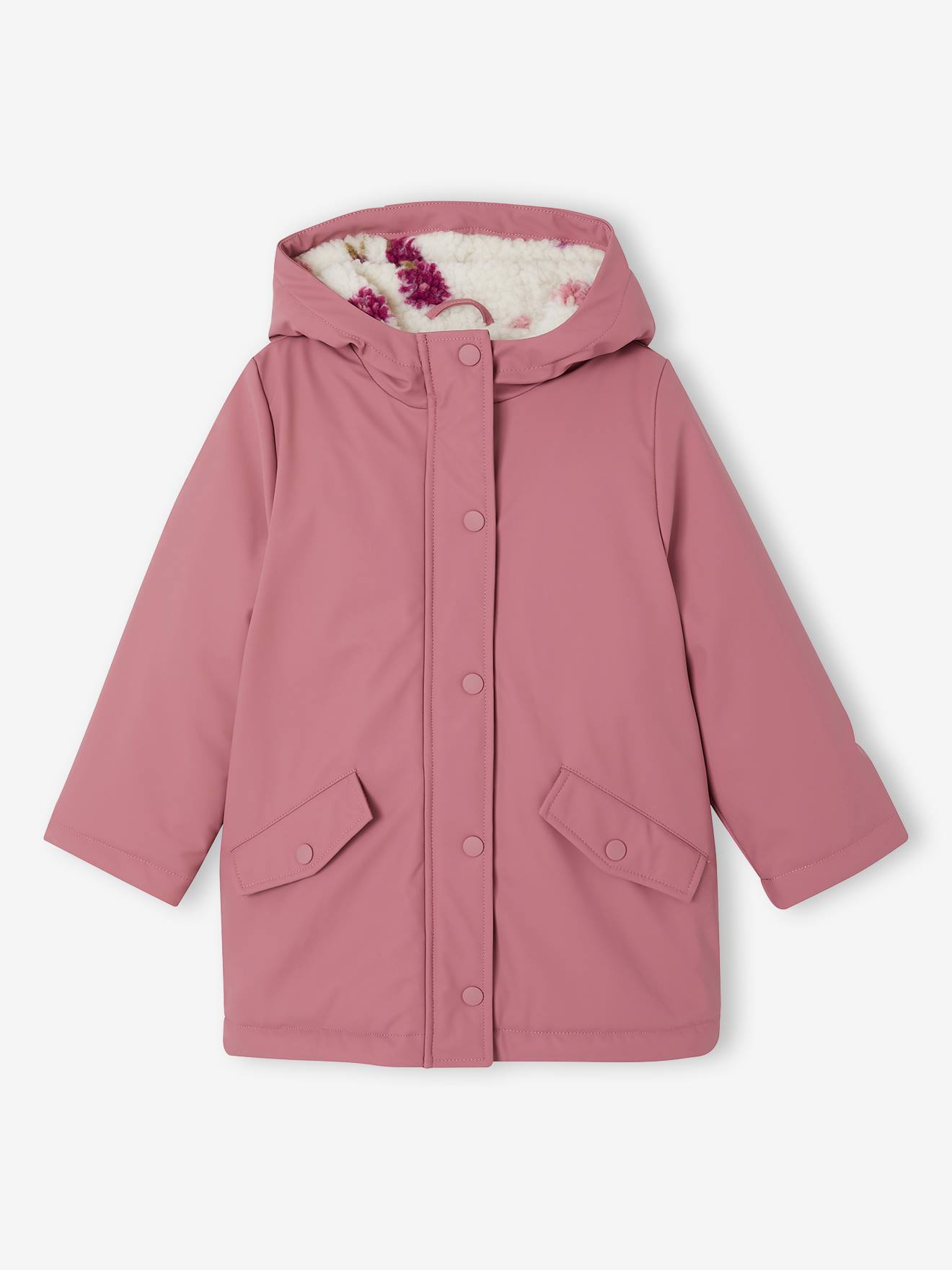 Warme Regenjacke mit Teddyfleece-Futter Mädchen