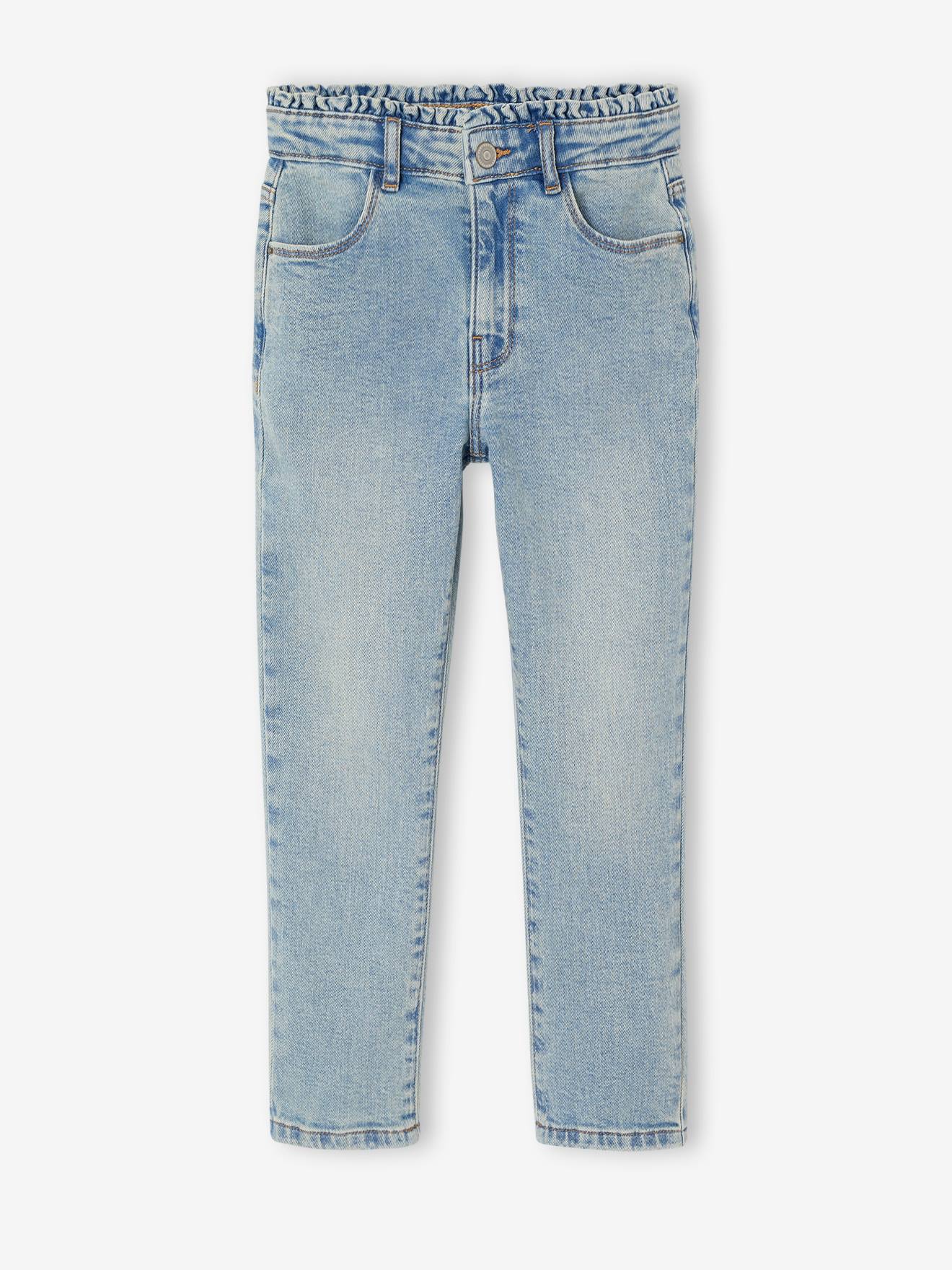 Slim-Fit-Jeans mit Rüschenbund Mädchen Hüftweite COMFORT
