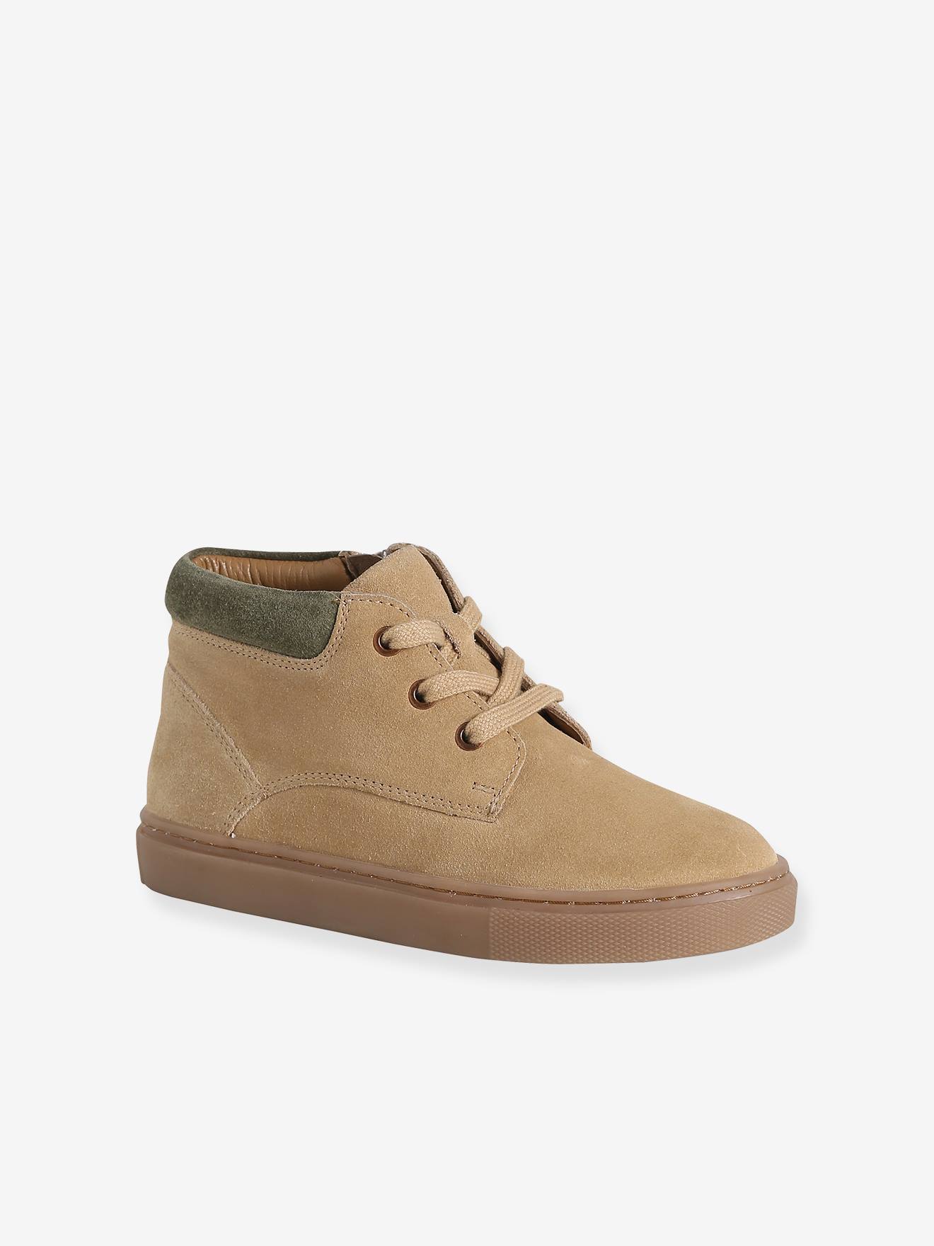 Jungen High-Sneakers aus Leder mit Schnürung