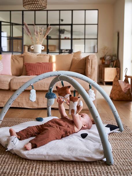 Baby Activity-Decke mit Spielbogen „Fuchs“ - graugrün - 3