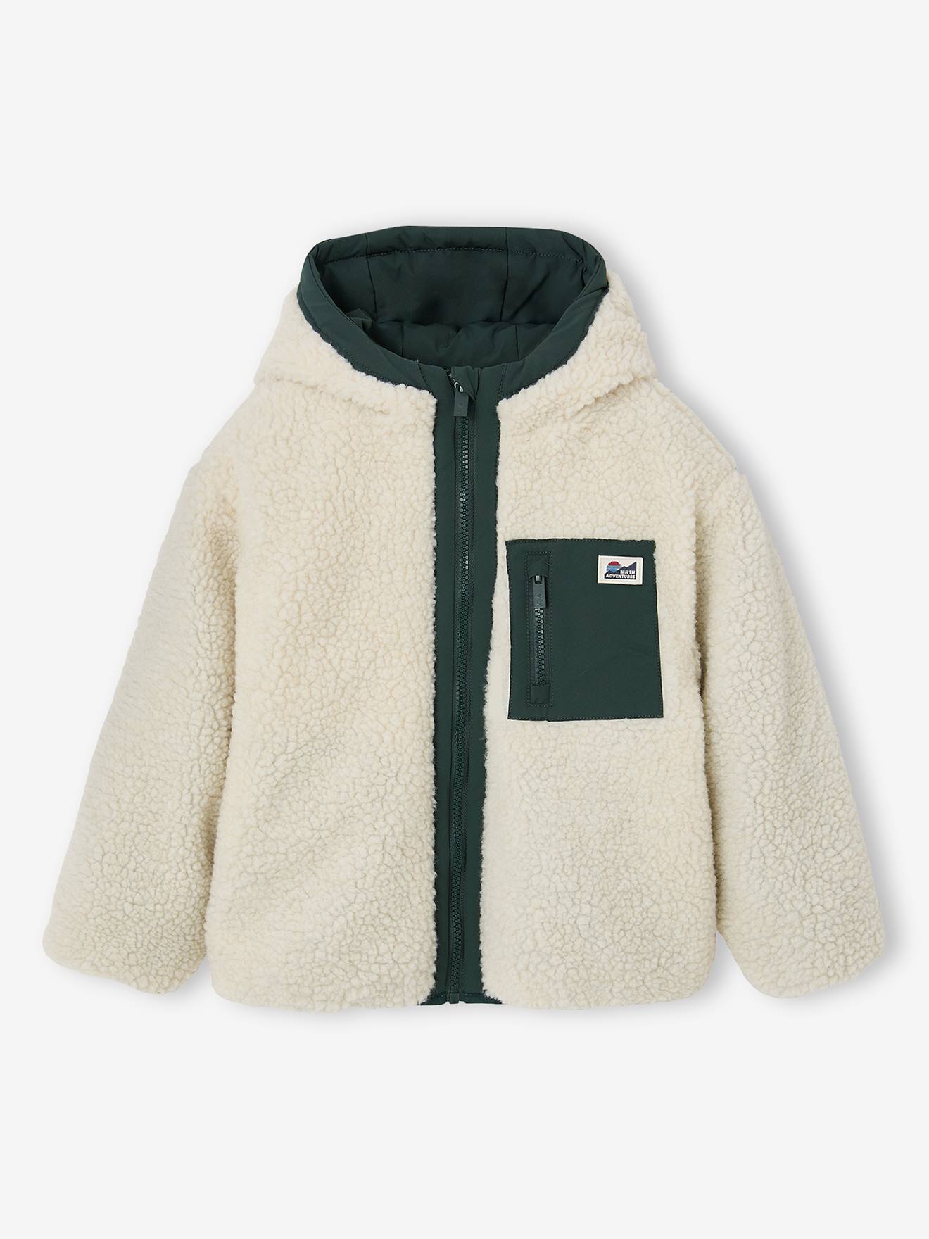 Jungen Wendejacke mit Kapuze und Teddyfleece