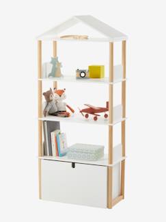 Kinderzimmer-Aufbewahrung-Bücherregal in Hausform „Woody“