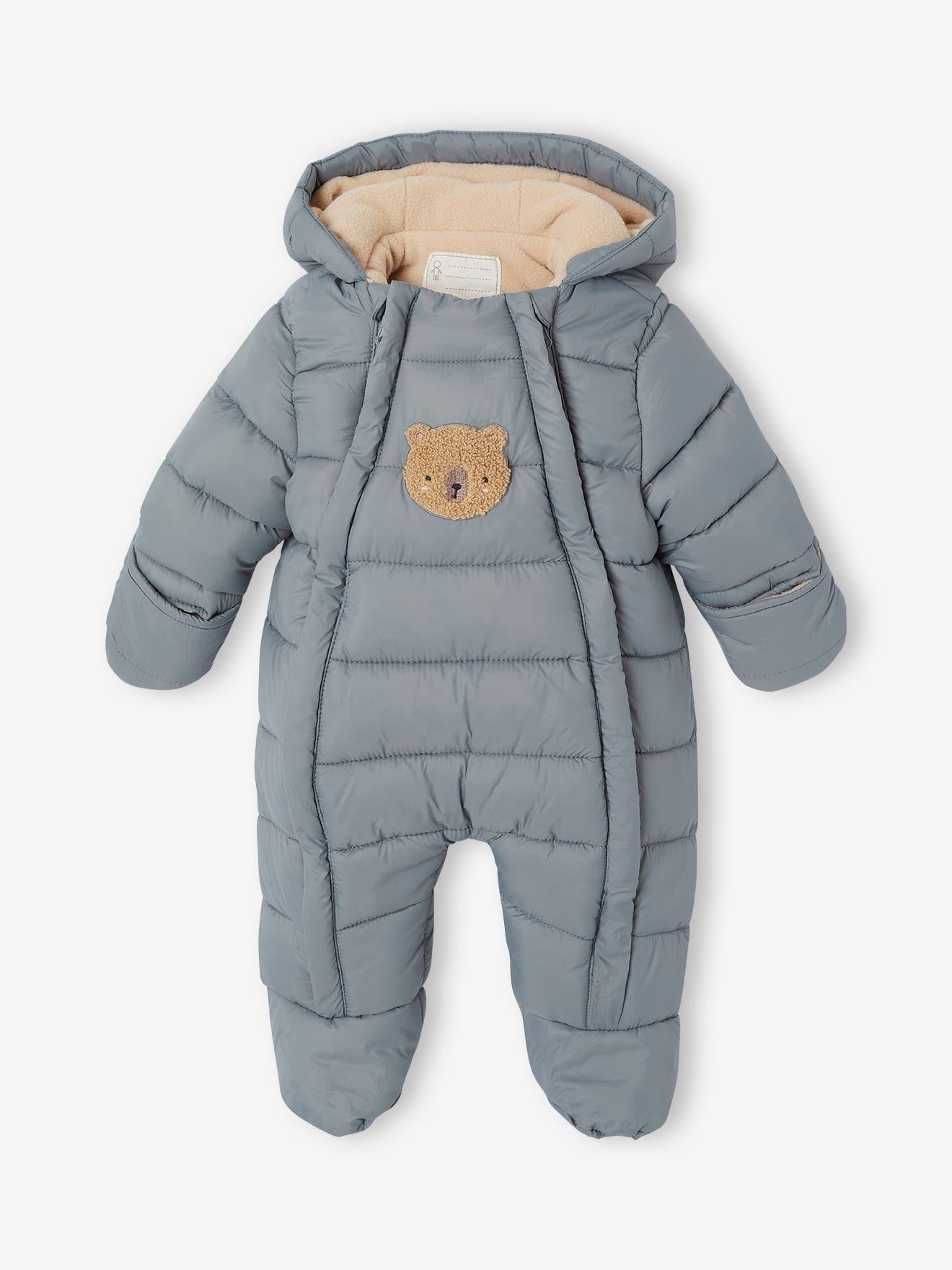 Baby Winter-Overall mit Bär-Applikation salbei