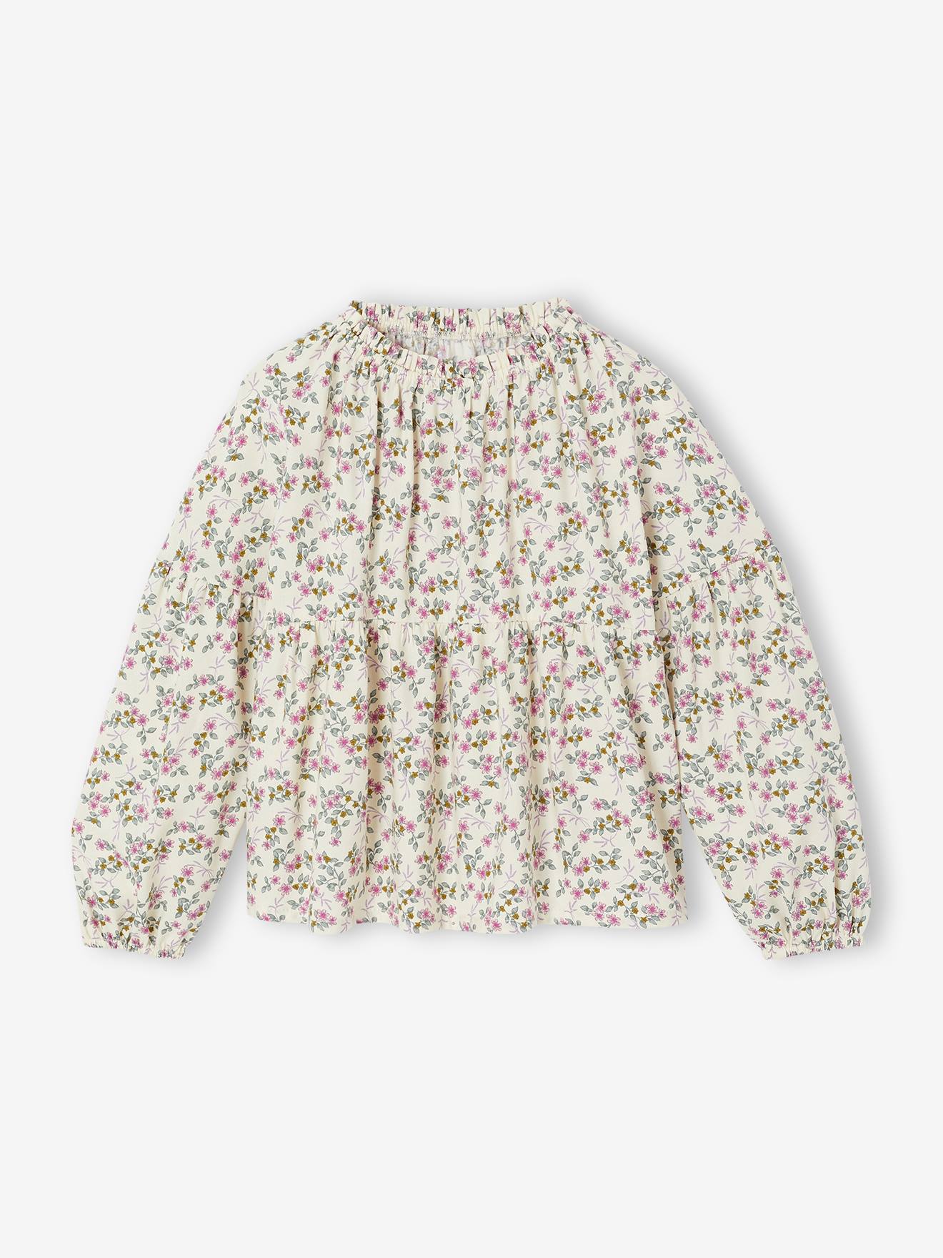 Bluse mit gesmokten Ausschnitt Mädchen