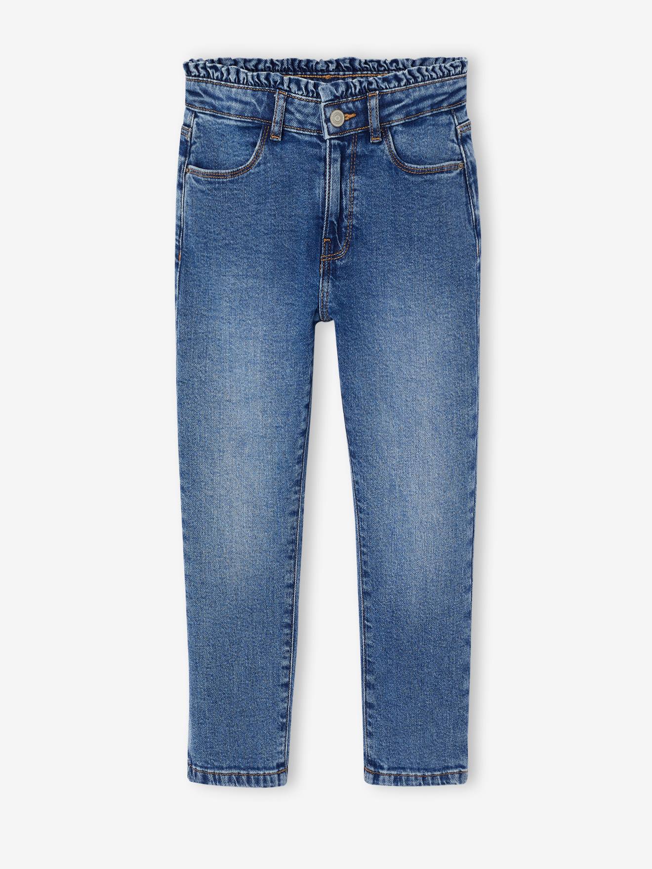 Slim-Fit-Jeans mit Rüschenbund Mädchen Hüftweite COMFORT