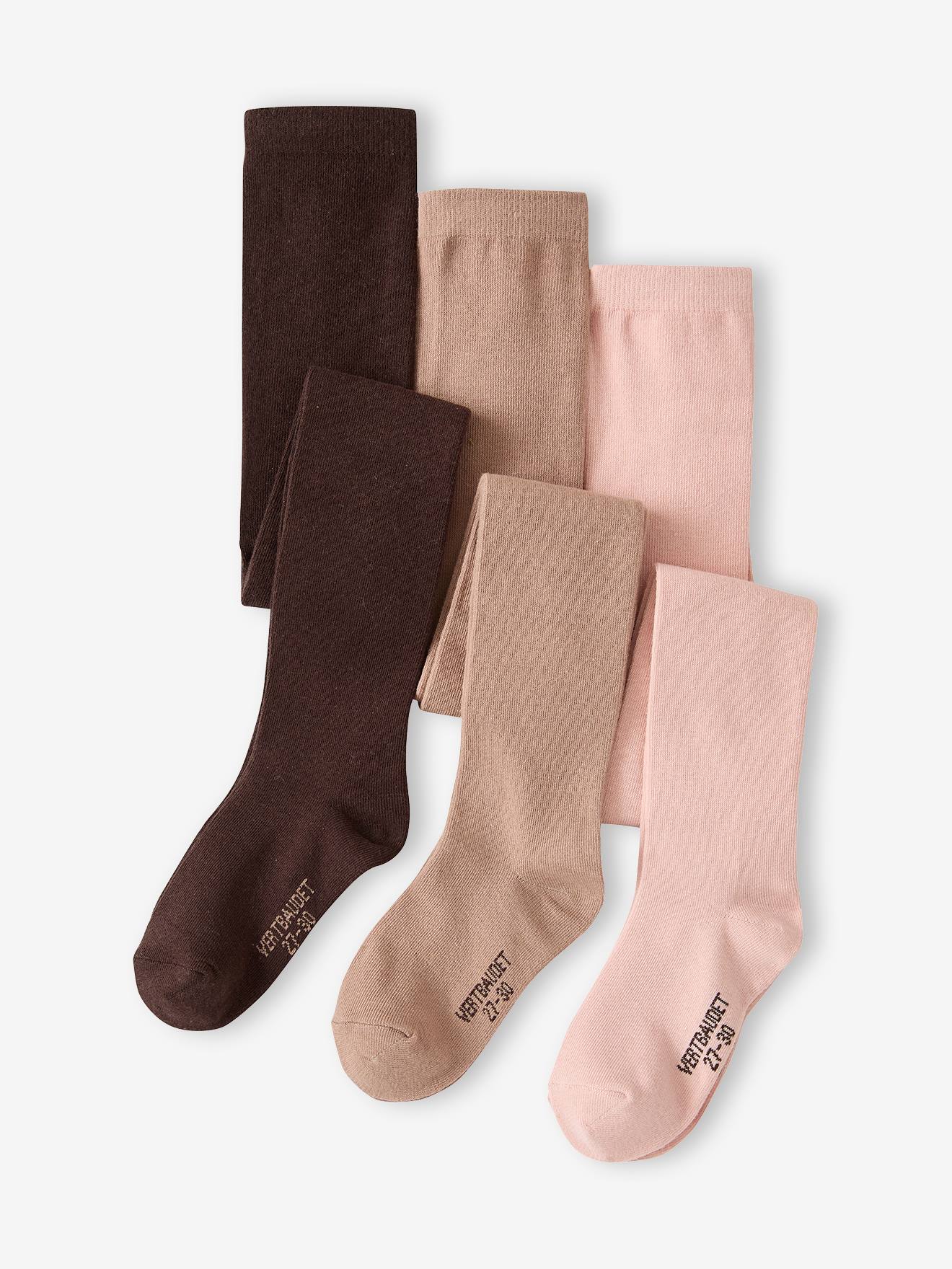 3er-Pack Mädchen Strumpfhosen BASIC zimt