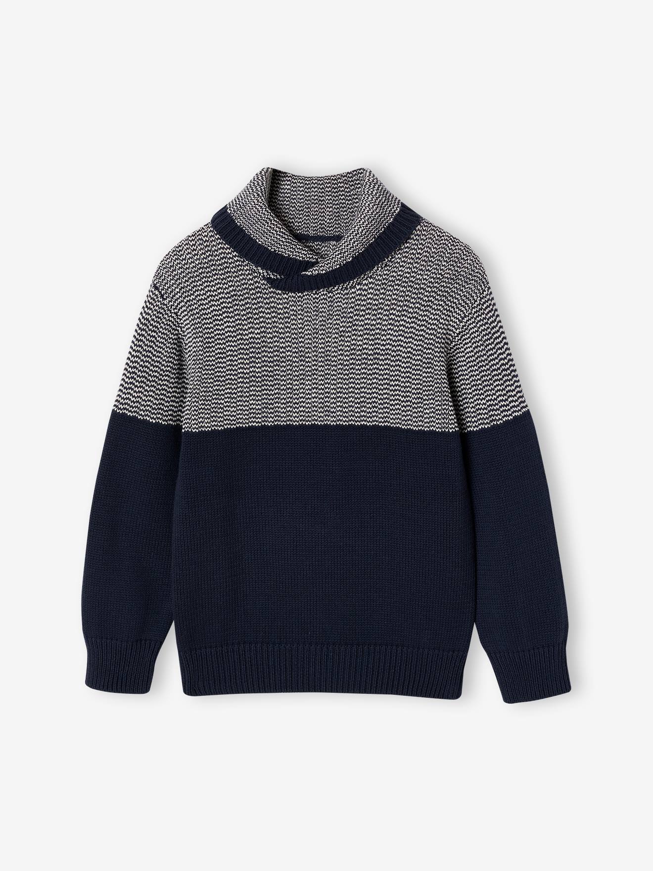 Strickpullover mit Schalkragen Jungen
