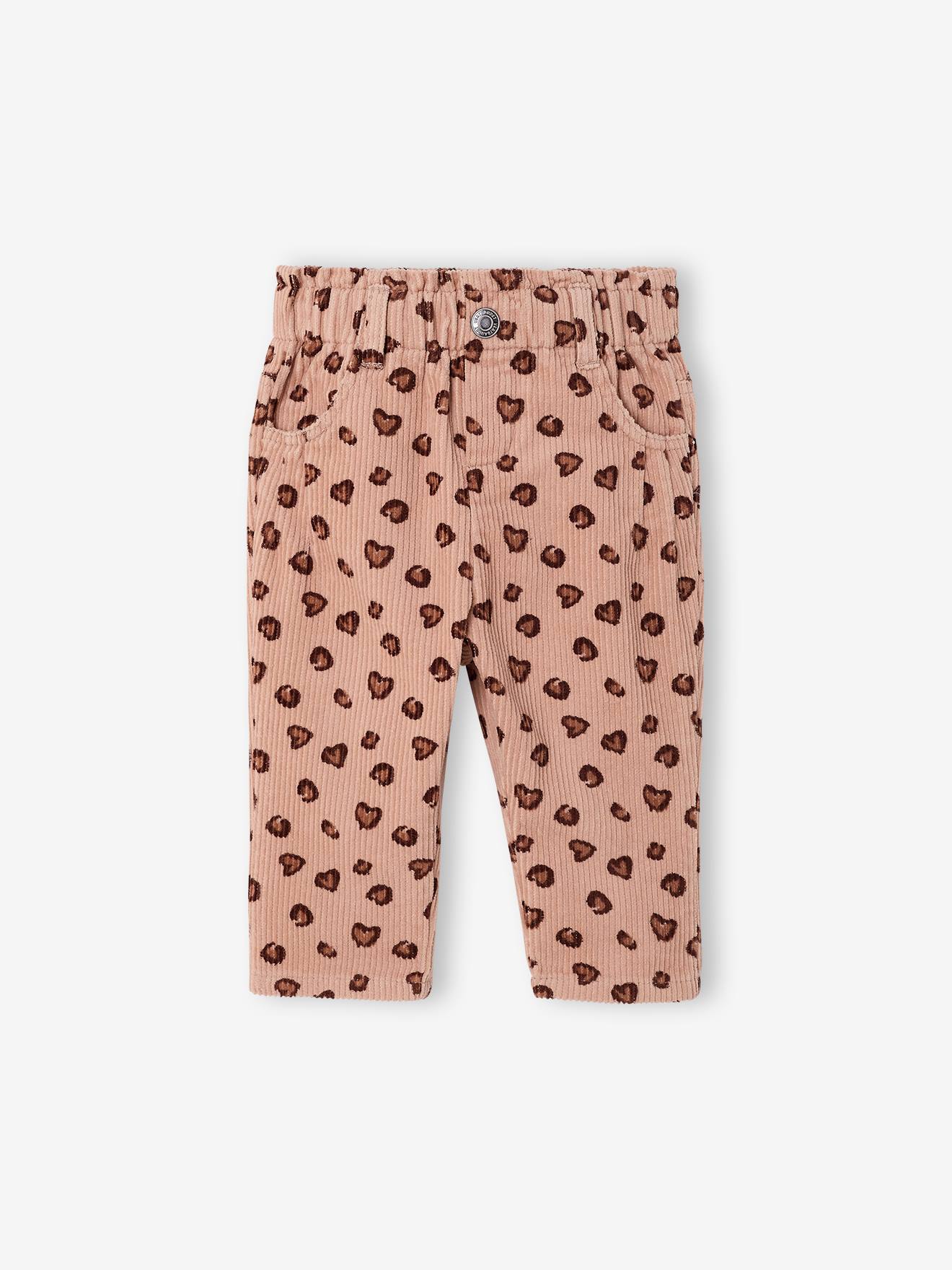 Baby Cordhose mit Leo-Print