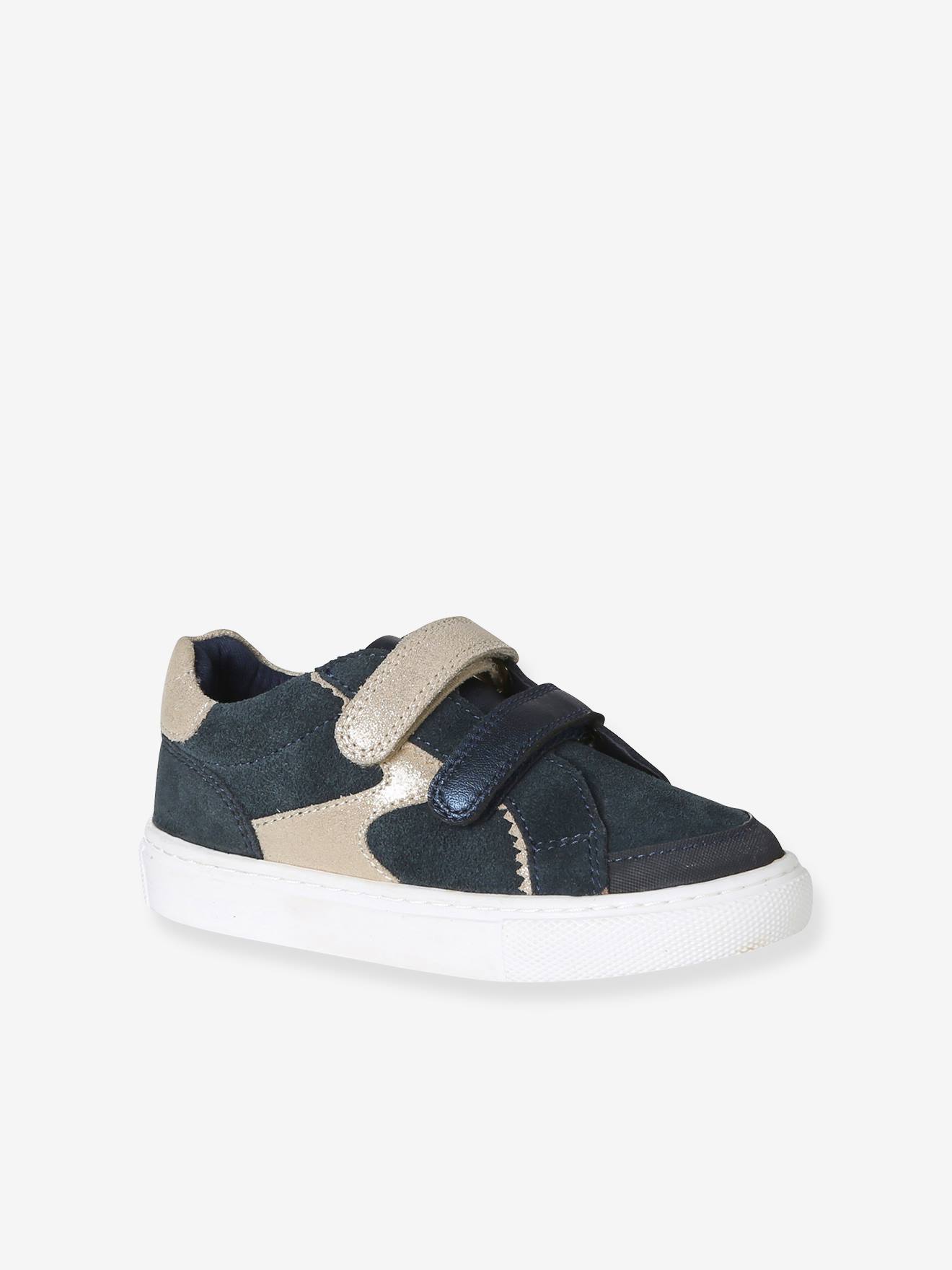 Kinder Ledersneakers mit Klett und Anziehtrick