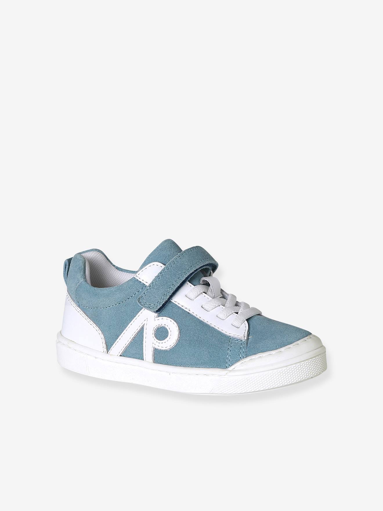 Jungen Klett-Sneakers aus Leder mit elastischer Schnürung