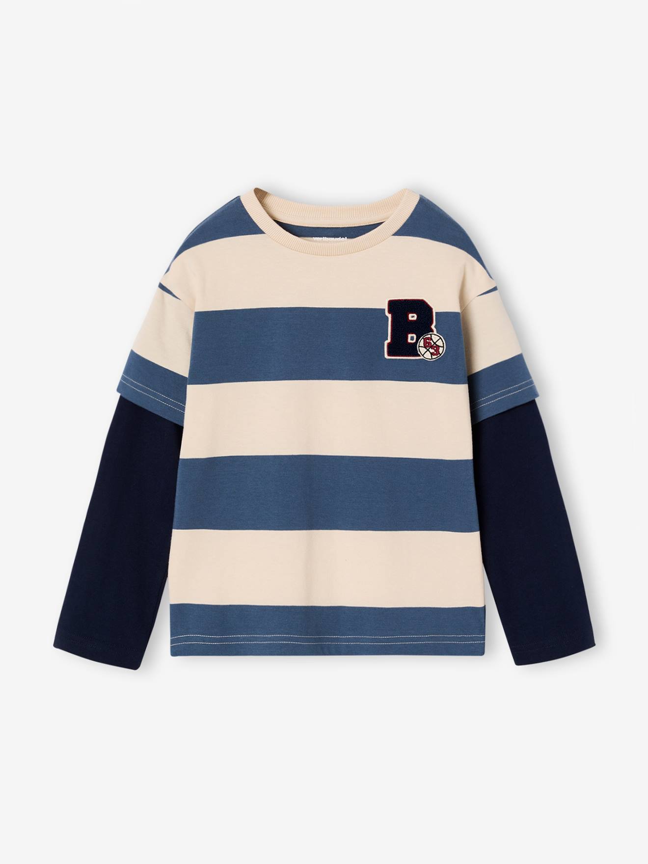 Jungen Streifenshirt im Lagenlook mittel