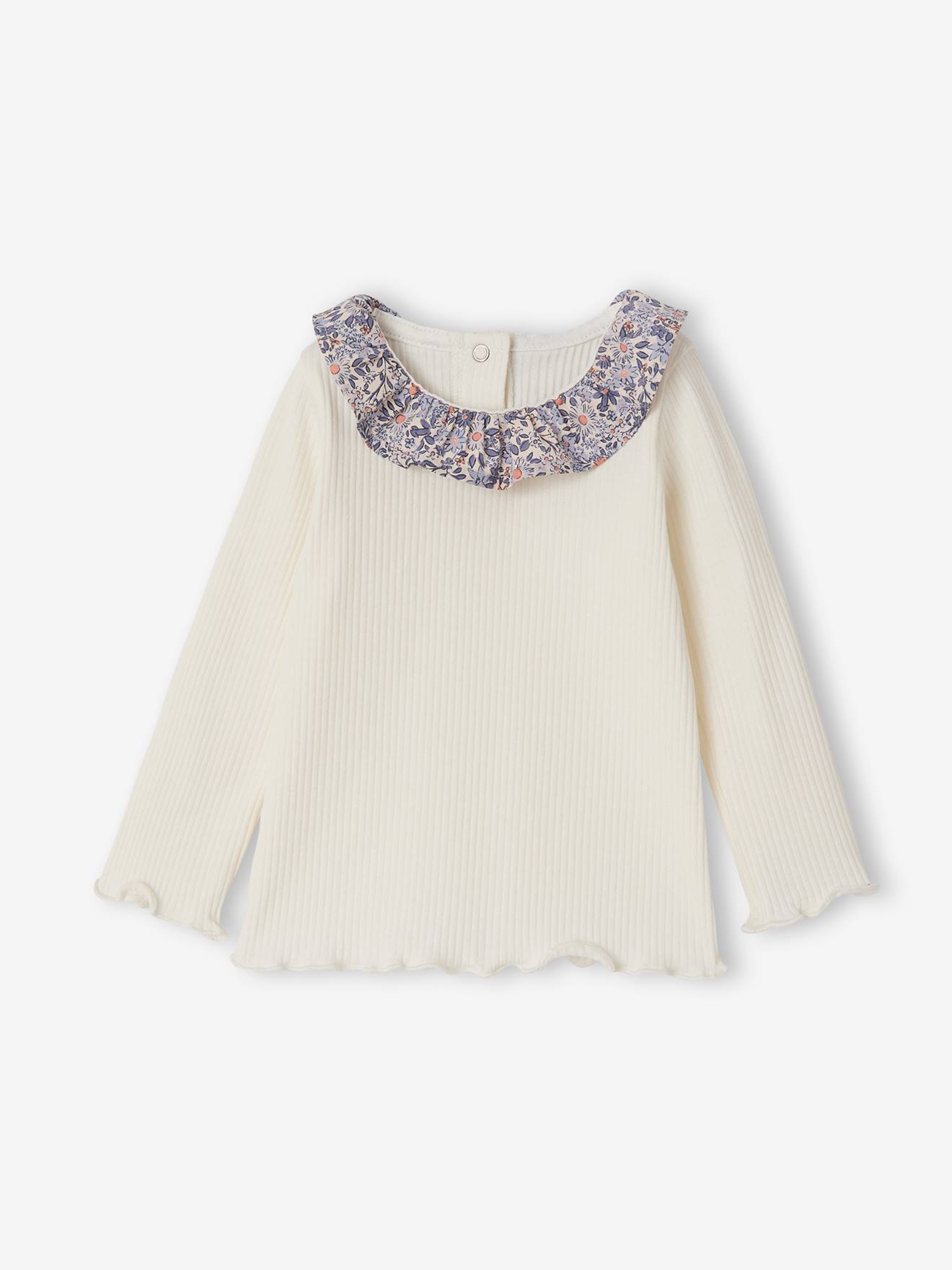 Baby Blusenshirt mit Kragen aus Rippjersey