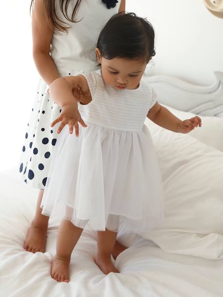 Festliches Baby Tüll-Kleid - weiß - 1