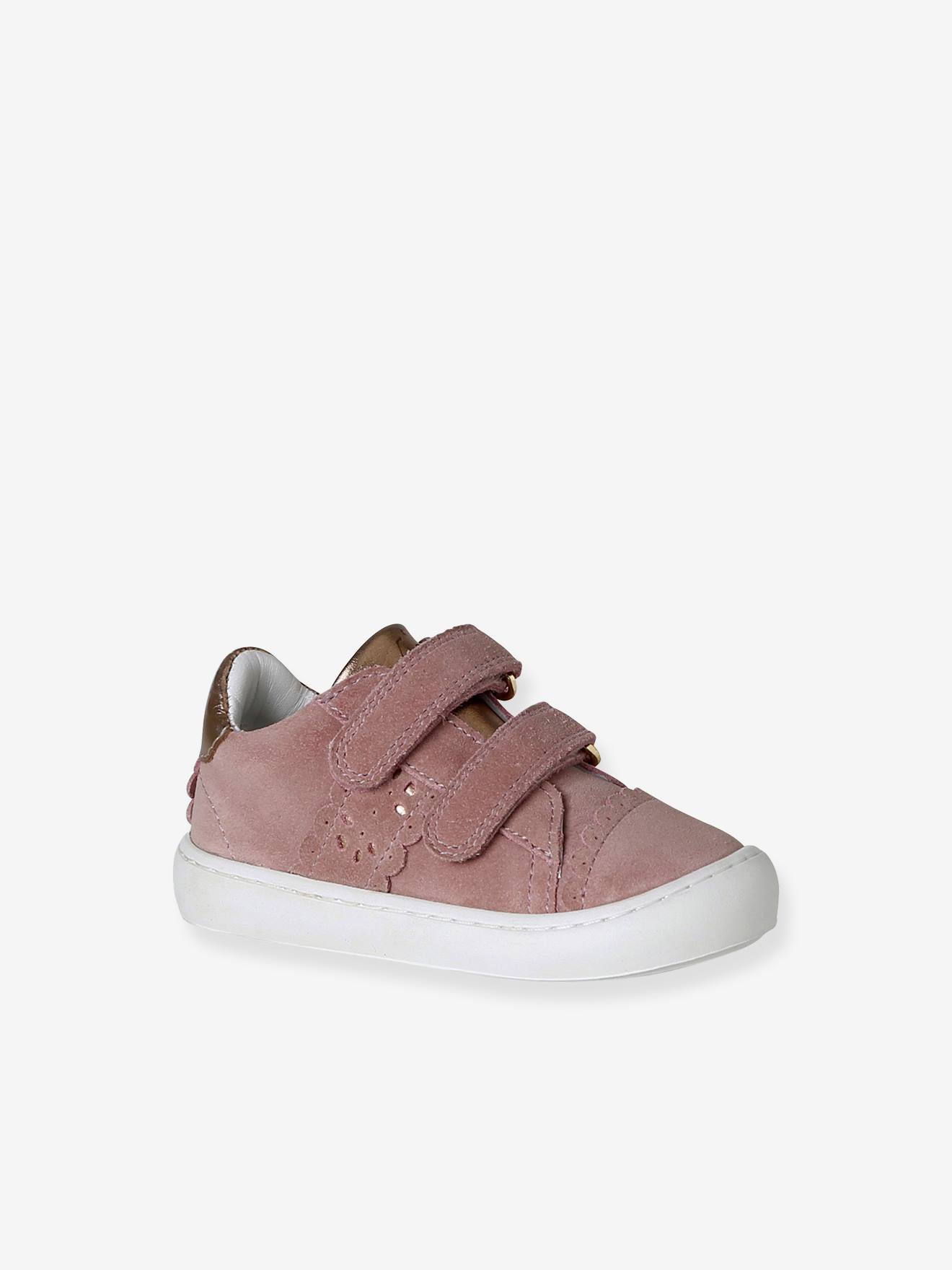 Baby Klett-Sneakers aus Leder pudrig
