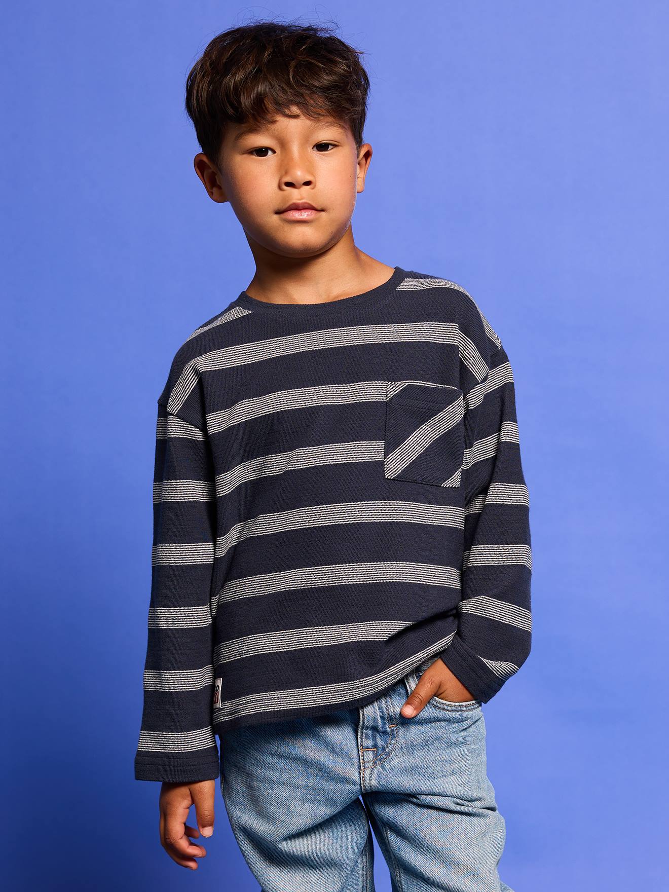 Jungen Shirt in Streifen-Optik