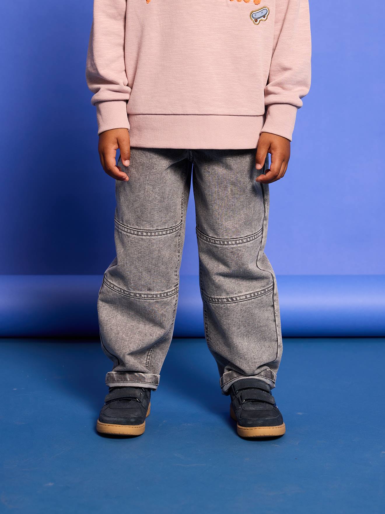 Robuste Cargojeans Jungen Hüftweite REGULAR Bundweite verstellbar er denim