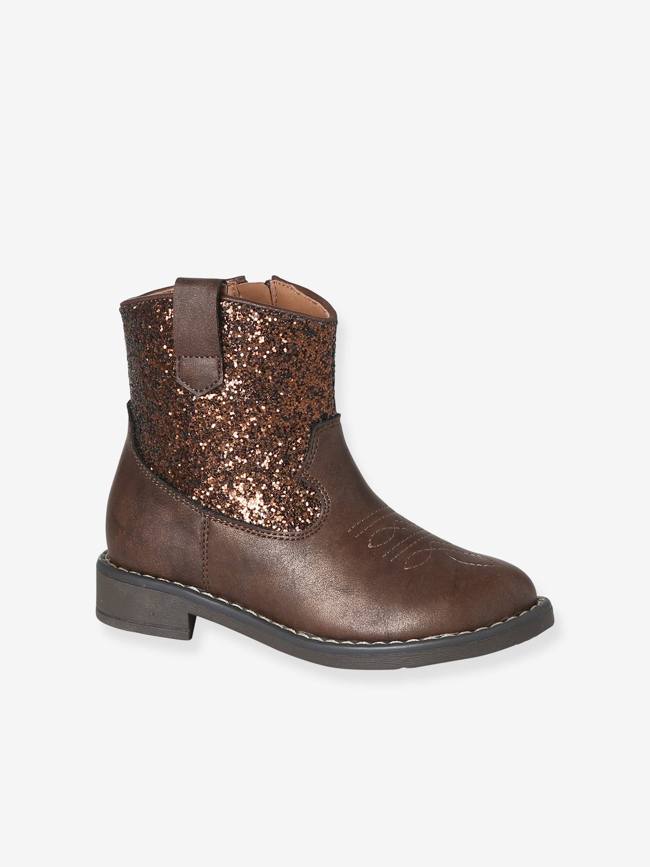 Boots mit Glitzer-Schaft und Ziernaht Mädchen