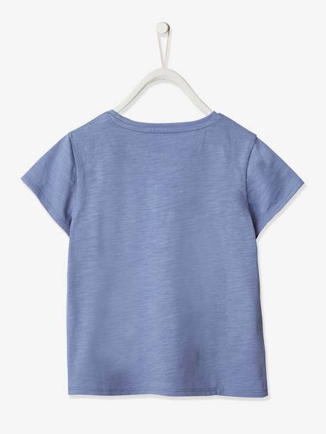 Mädchen Sport-T-Shirt mit Glanzstreifen BASIC Oeko-Tex - blau+koralle+nachtblau+pfirsich+wollweiß+zartrosa - 2