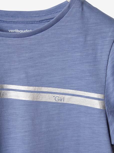 Mädchen Sport-T-Shirt mit Glanzstreifen BASIC Oeko-Tex - blau+koralle+nachtblau+pfirsich+wollweiß+zartrosa - 3