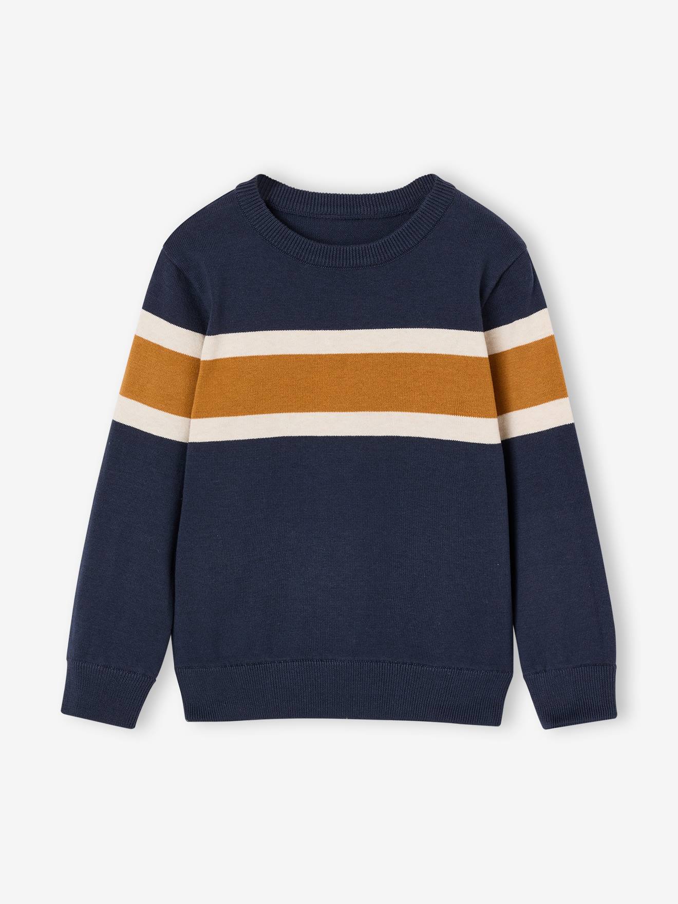 Jungen Baumwoll-Pullover mit Streifen