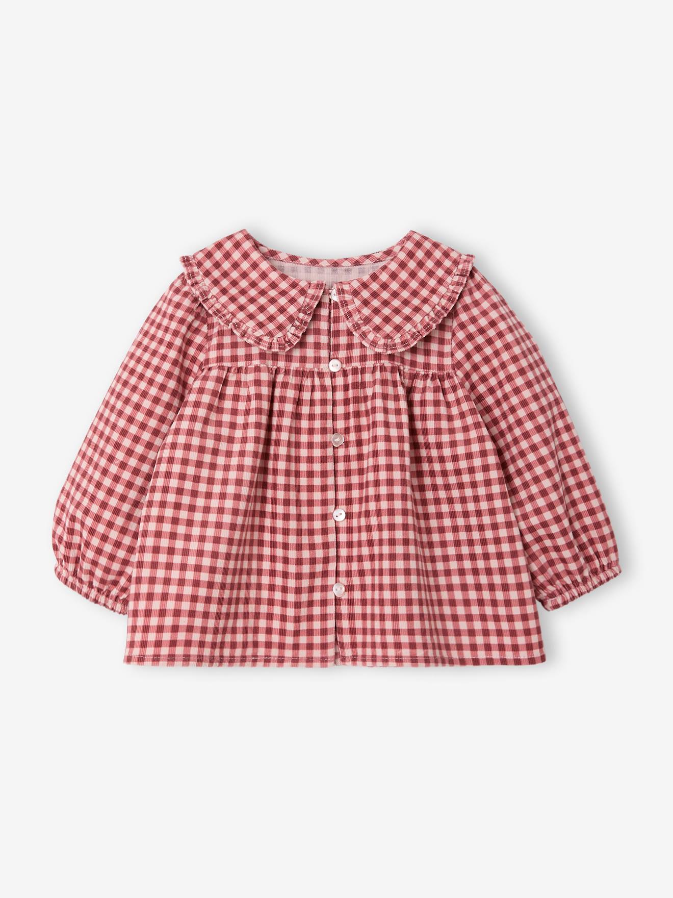Baby Bluse aus Samt mit Blumenmuster