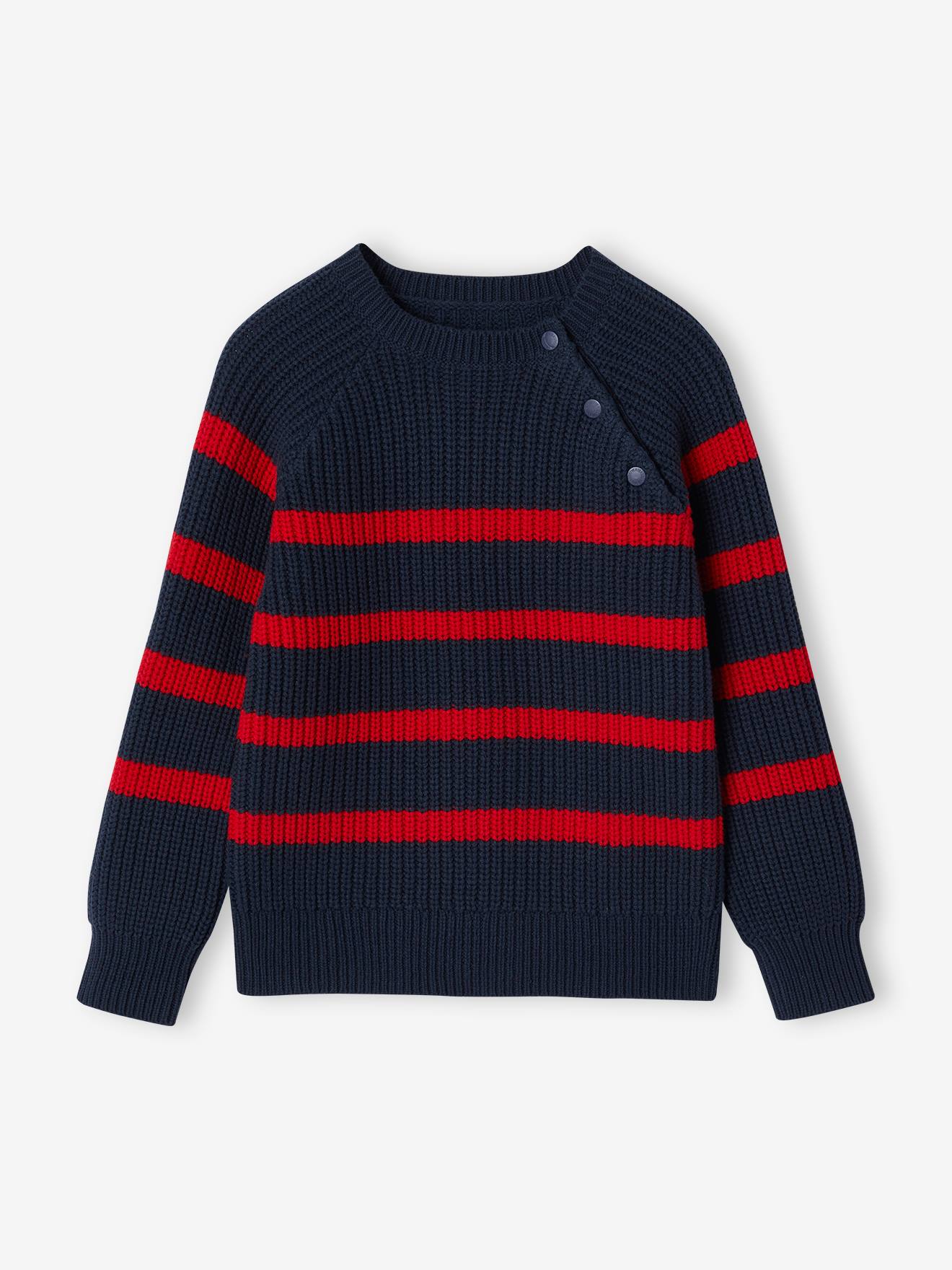 Jungen Strickpullover mit Streifen
