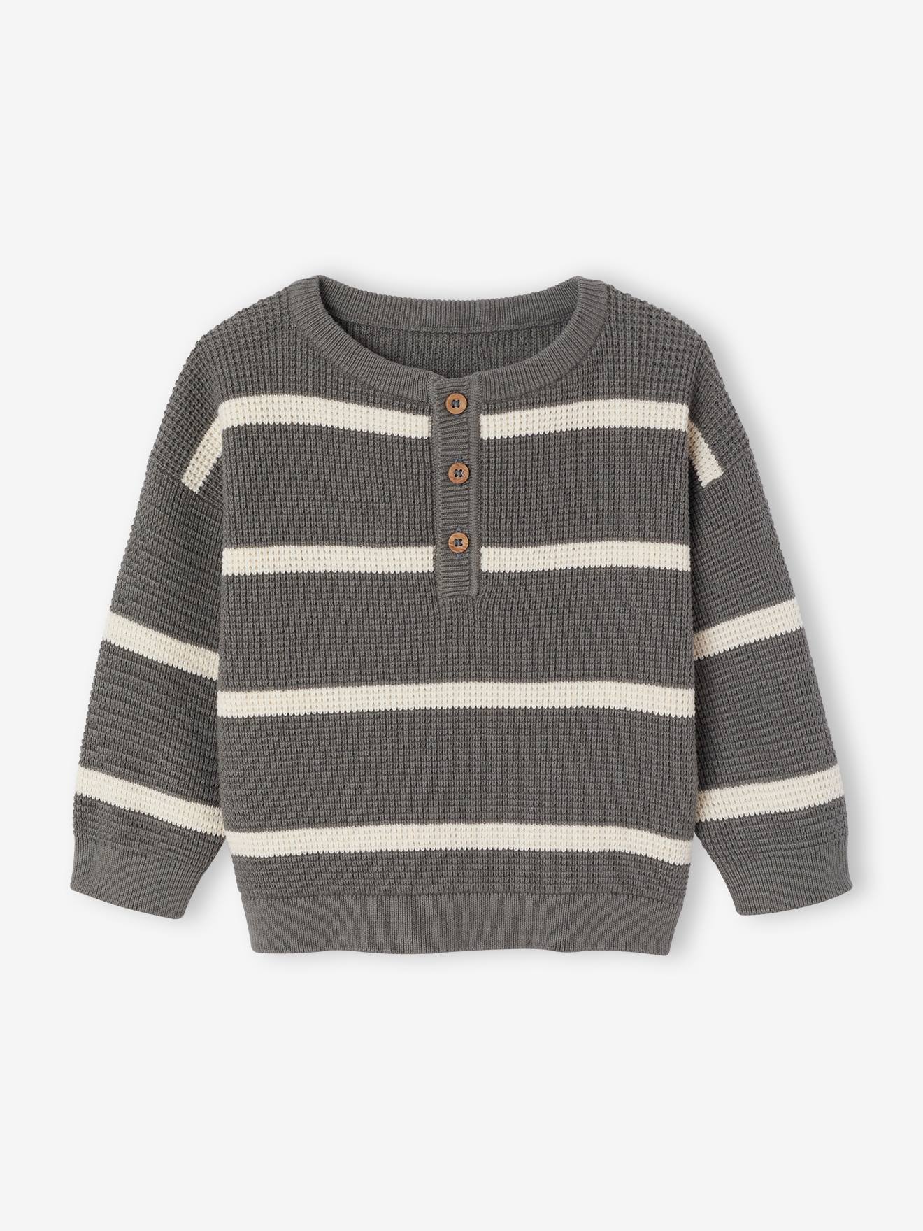 Baby Pullover Wabenstrick mit Knopfleiste