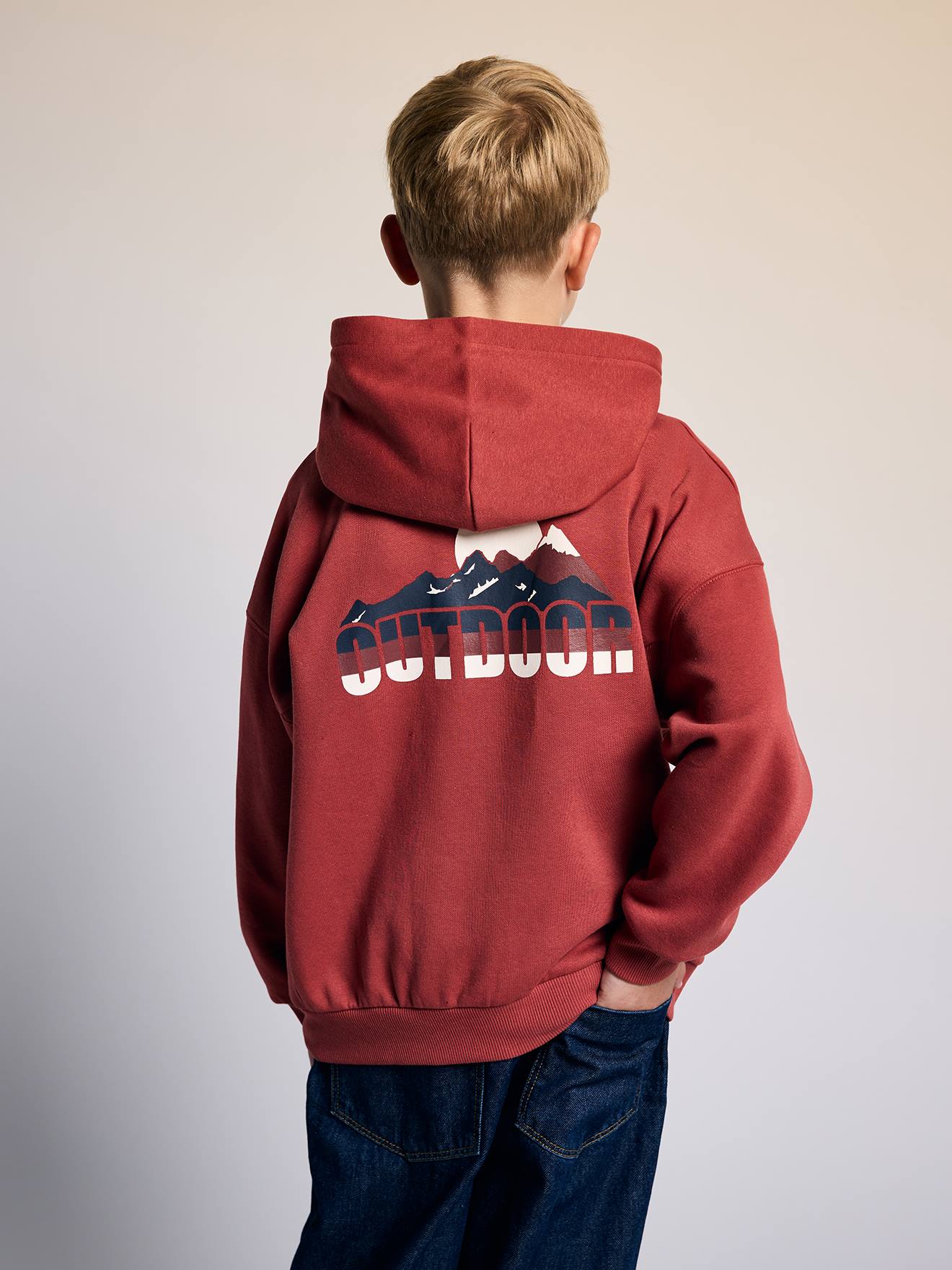 Kapuzensweatshirt mit OUTDOOR-Motiv Jungen JONEN farbe