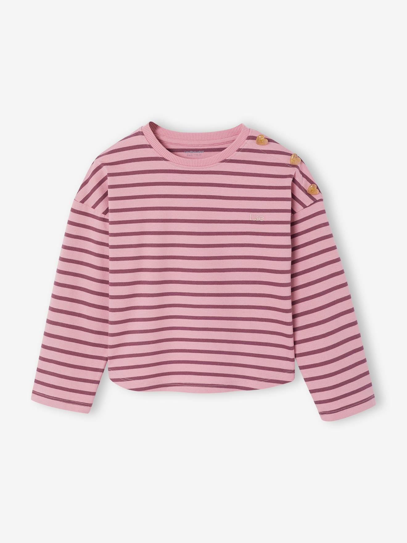 Ringelshirt mit Herzknöpfen Mädchen