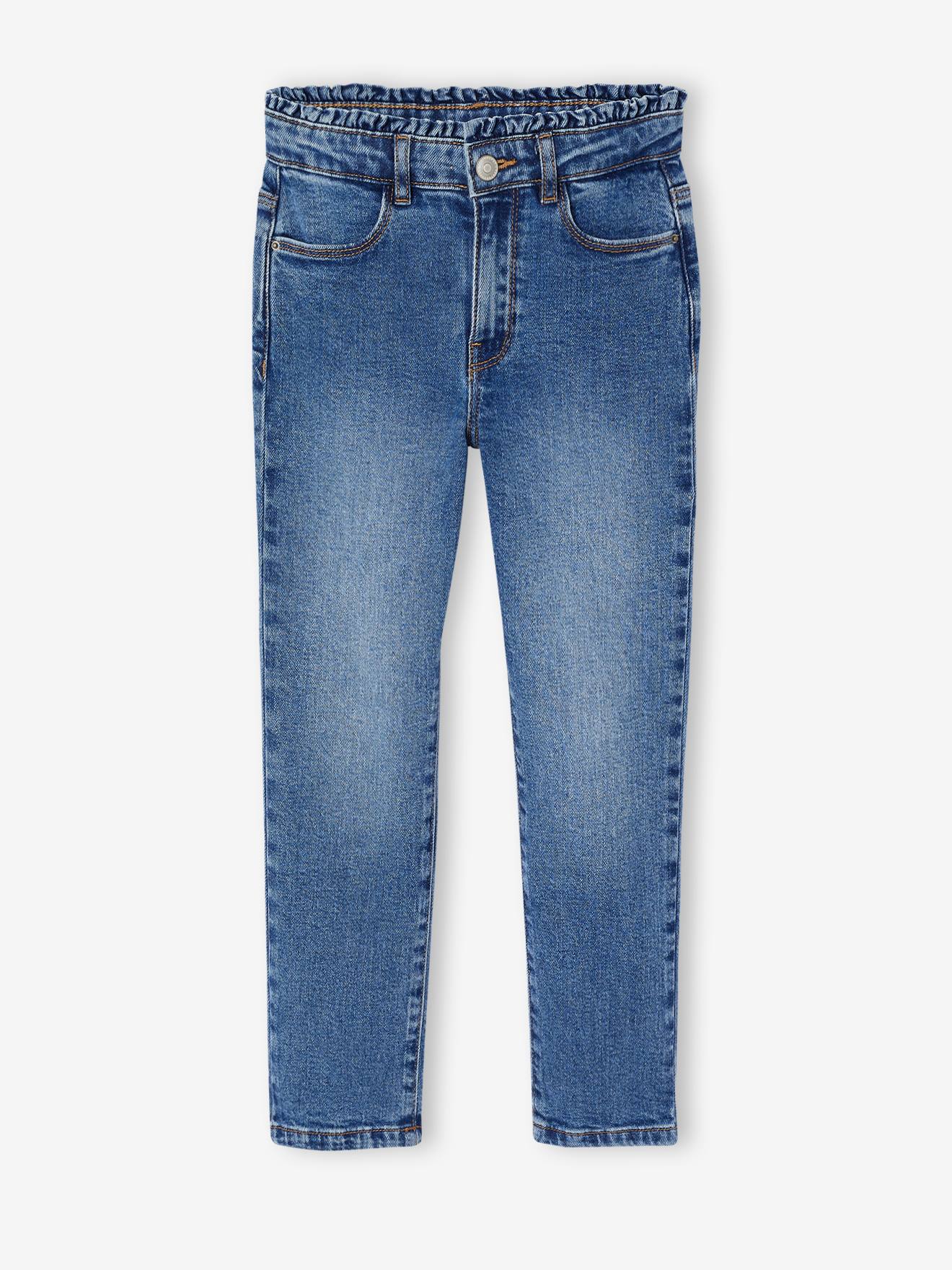 Slim-Fit-Jeans mit Rüschenbund Mädchen Hüftweite SLIM