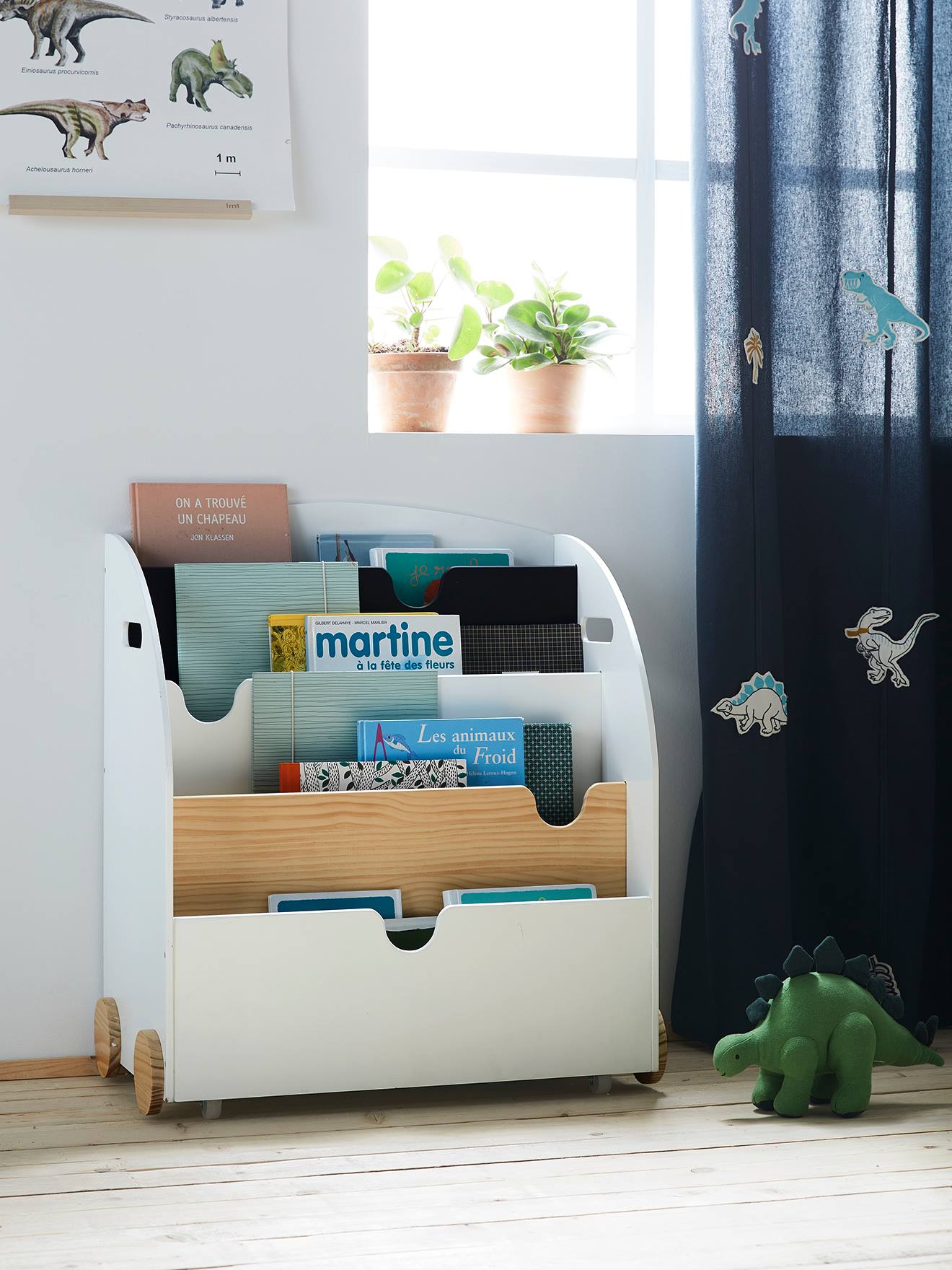 Vertbaudet Bücherregal Mit Rollen School Weiß Einheitsgröße