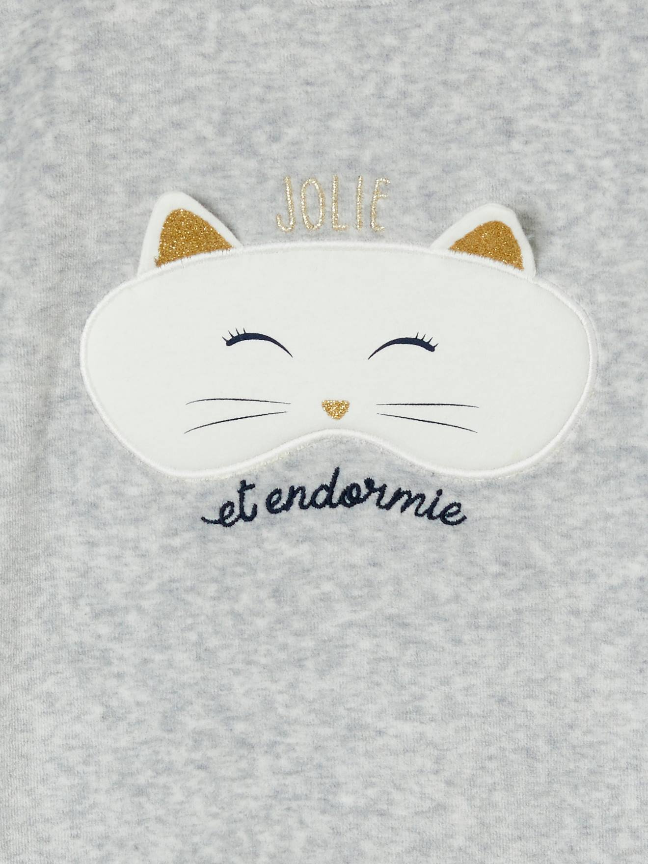 Thumbnail - Mädchen Samt-Schlafanzug KATZE