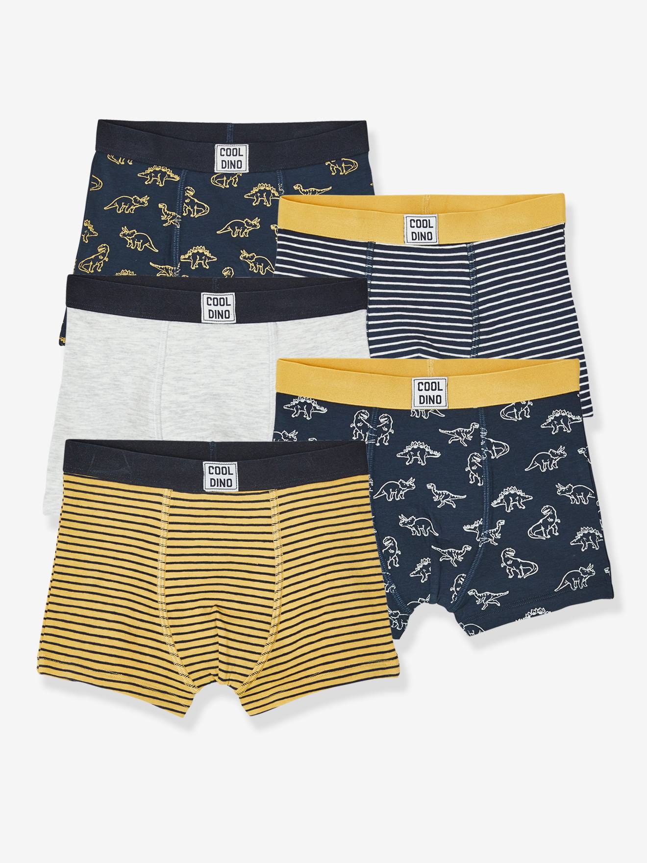 Vertbaudet 5Er-Pack Jungen Boxershorts Farblich Sortiert Größe 128
