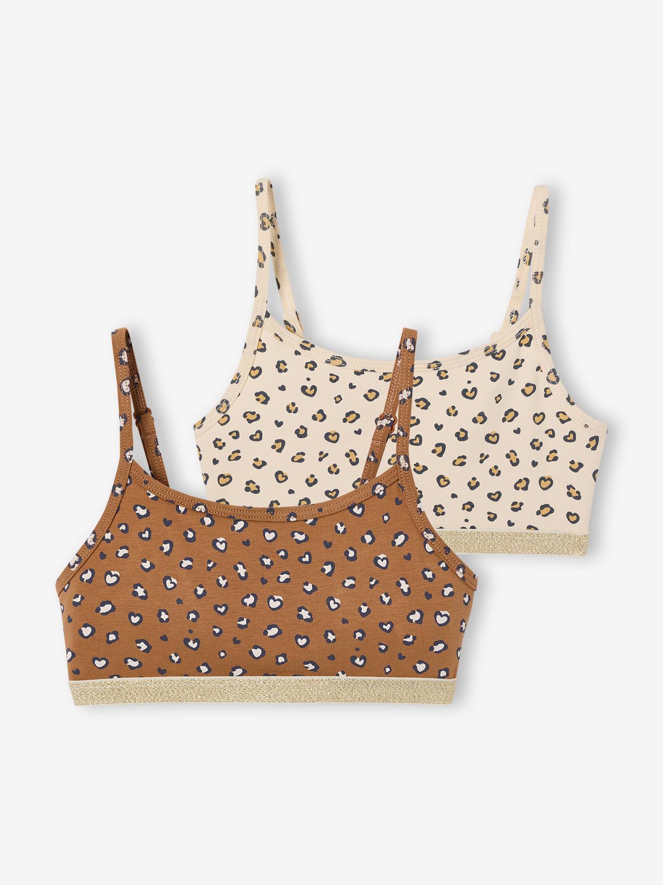 2er-Pack Mädchen Bustiers mit Leo-Print